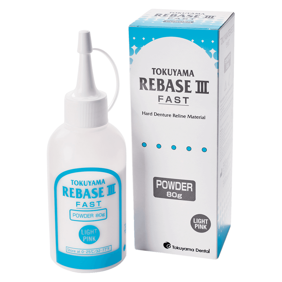 Tokuyama Rebase III Hard Denture Reline Powder, Light Pink, 80g Bottle, Refill, 20661 thumbnail 2