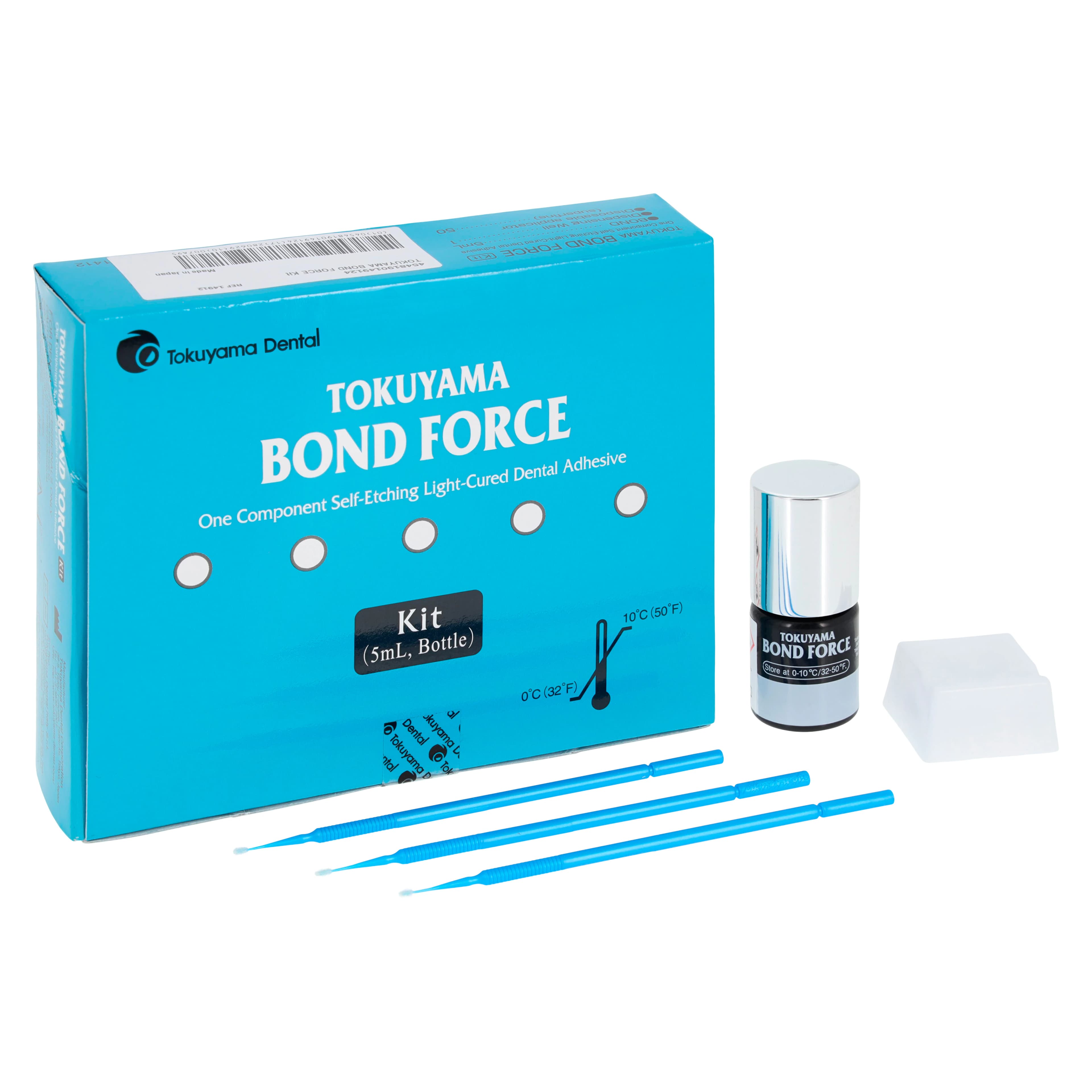 Tokuyama Bond Force Kit, 7th Generation Single Component Self-Etching Bonding Agent, 5mL Bottle with 50 Applicators and Mixing Well - Bond Force Kit - Image 1