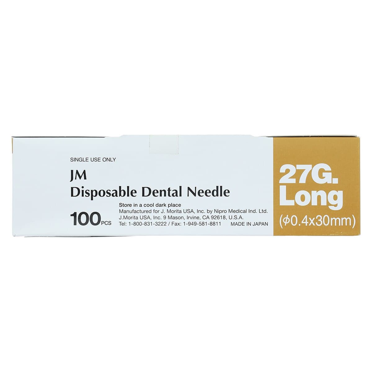 J. Morita Disposable Dental Needle, 27 Gauge Long (30mm), Plastic Hub, Yellow, Sterile, 100/Box, 20-27GL thumbnail 6