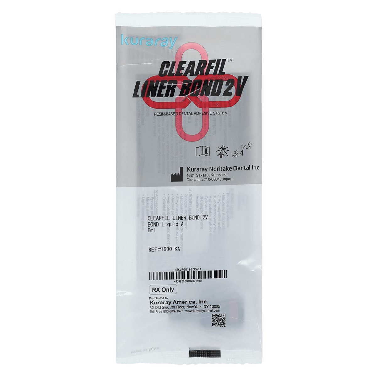 Clearfil Liner Bond 2V Bond A, Dual-Cure Self-Etch Adhesive, 5 ml Bottle, 1930KA - Bond A Dual-Cure Self-Etch 5 ml 1930KA - Image 1
