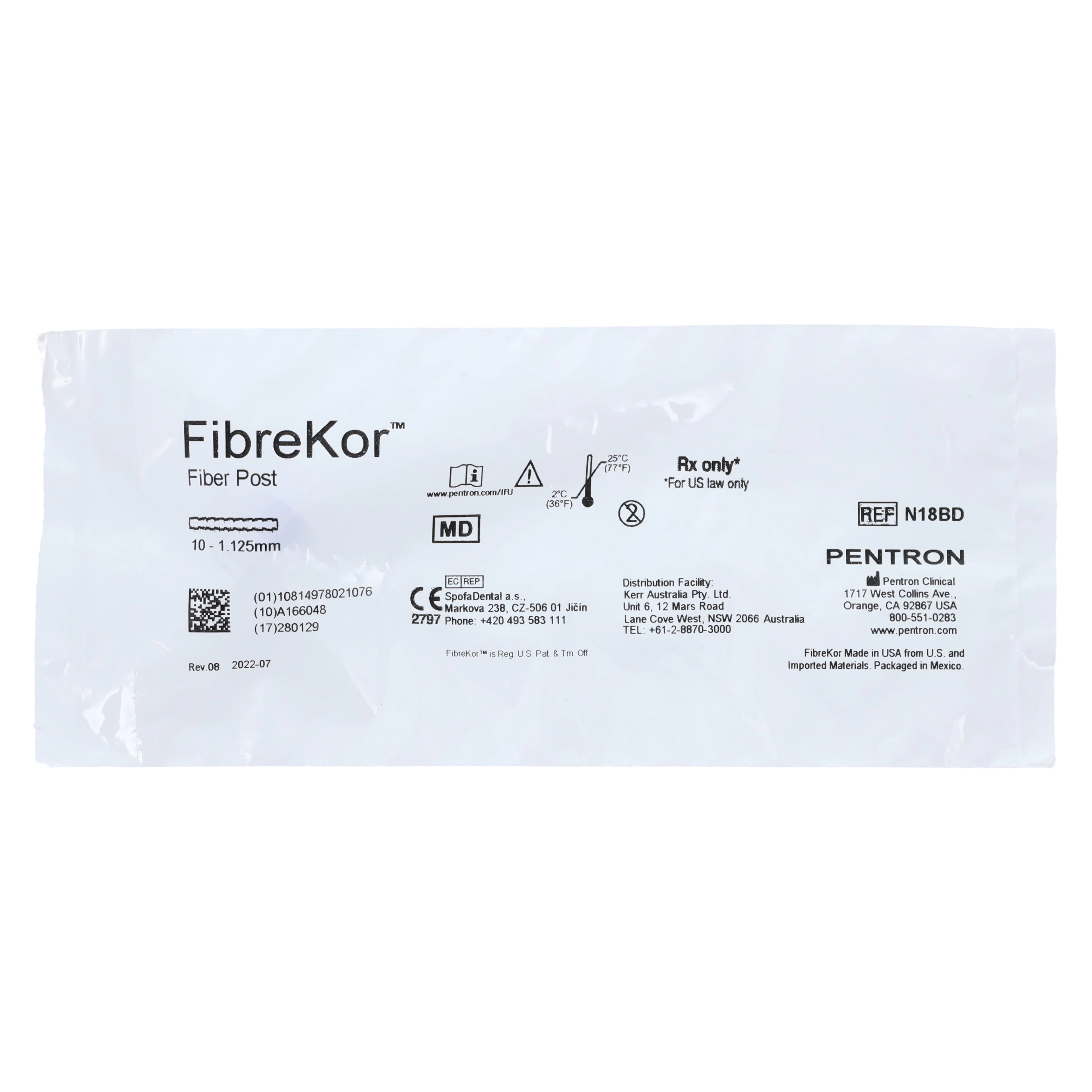 FibreKor Fiber Post Refill, 1.125mm, Purple, 10/Pack, N18BD - FibreKor® Post 1.125mm Purple Pack of 10 - Image 1