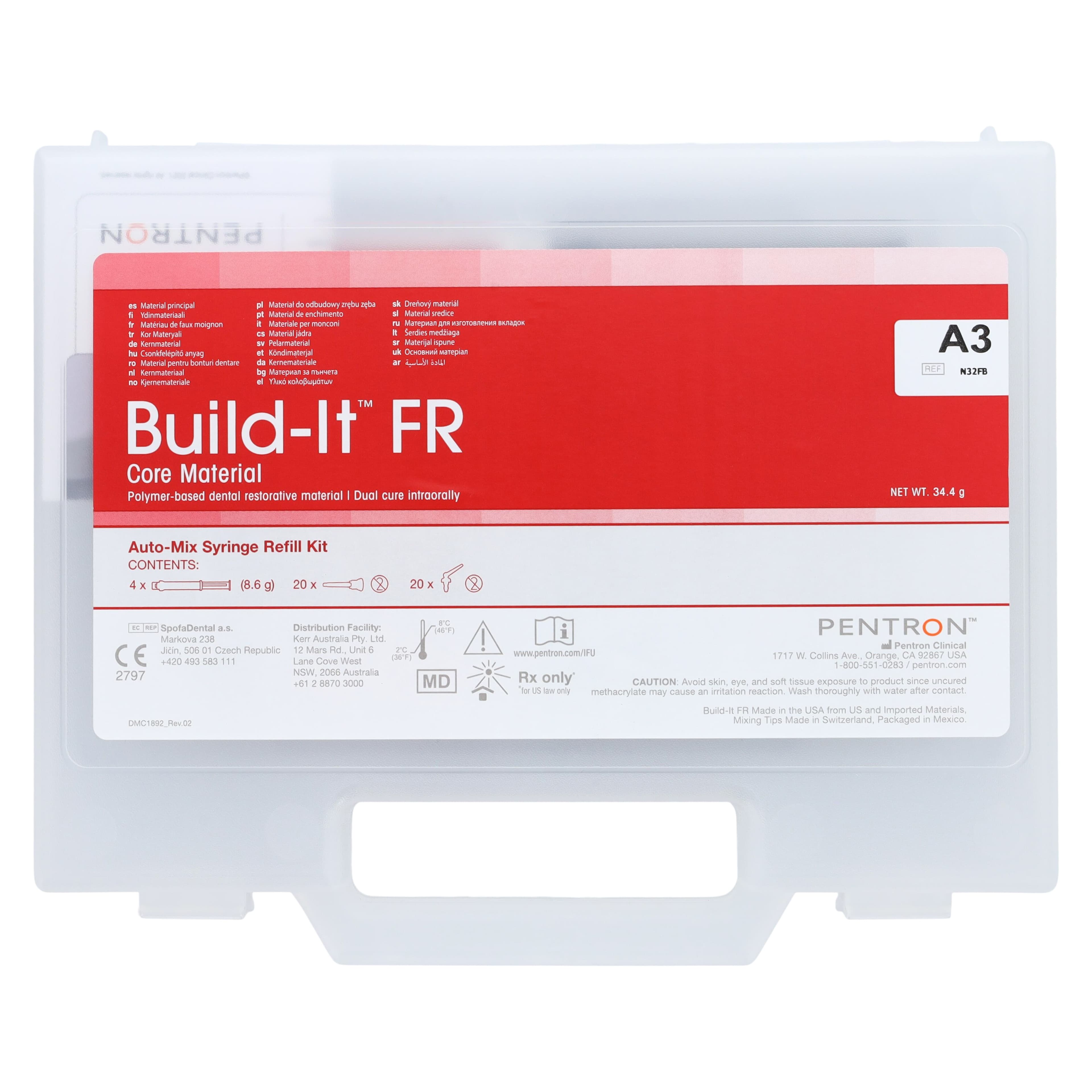 Build-It FR Fiber Reinforced Core Material Mini-Mix Syringe Refill, Shade A3, 4 x 4 mL Syringes, N32FB thumbnail 9