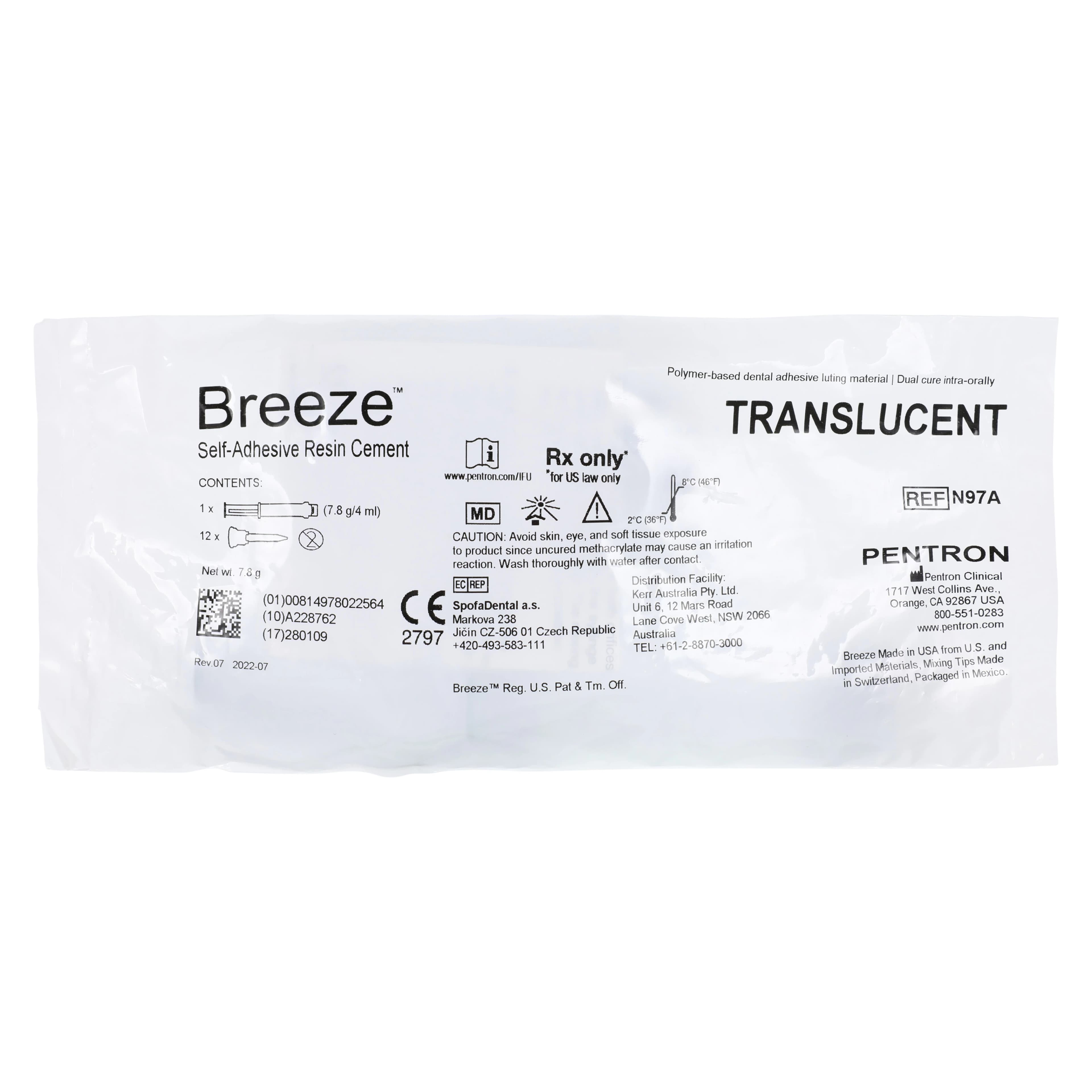 Kerr Breeze Self-Adhesive Resin Cement Syringe Refill, Translucent, 4 ml (7.8 g), N97A thumbnail 8