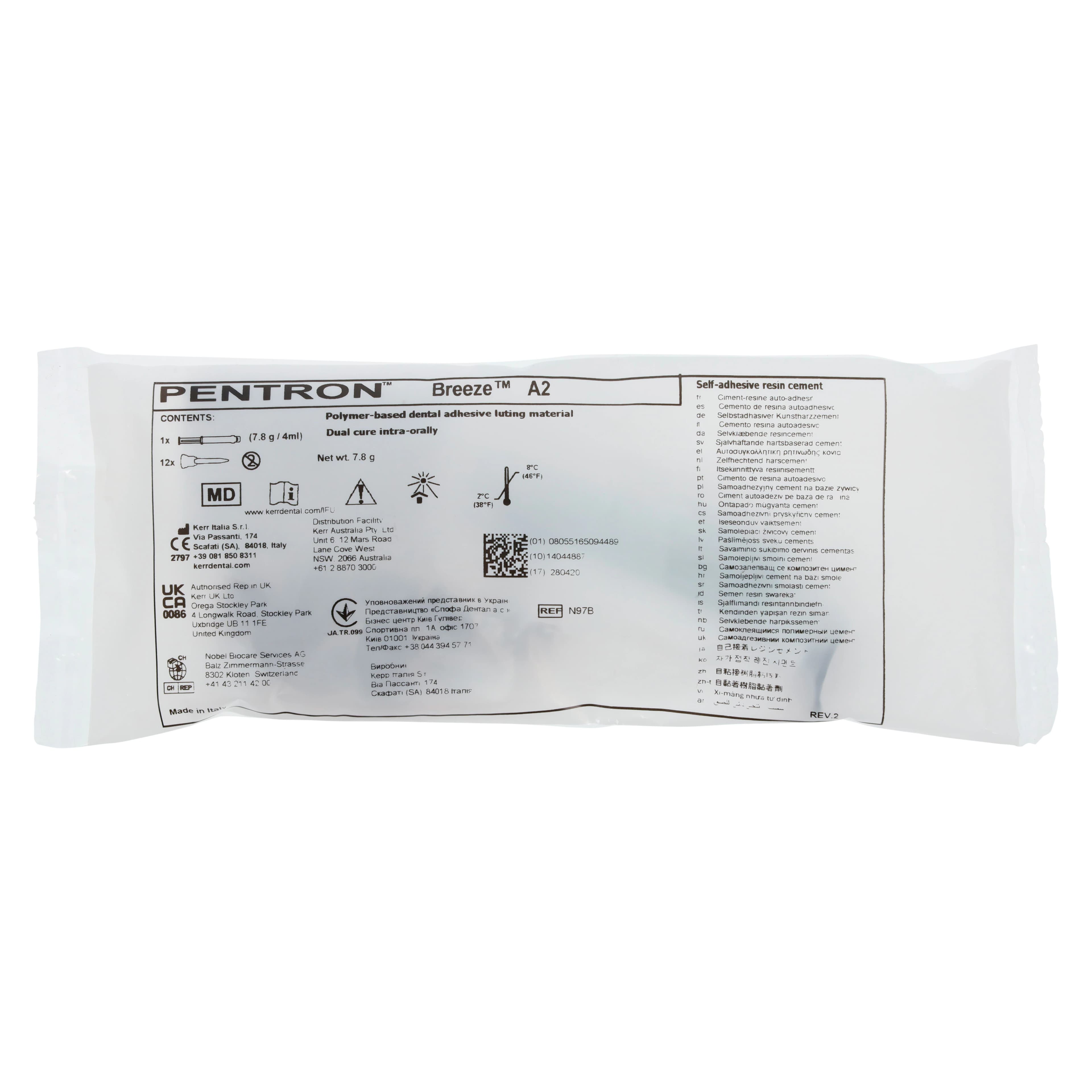 Breeze Self-Adhesive Resin Cement Syringe Refill, Shade A2, 4 ml/7.8 g, 1 Syringe, N97B thumbnail 4
