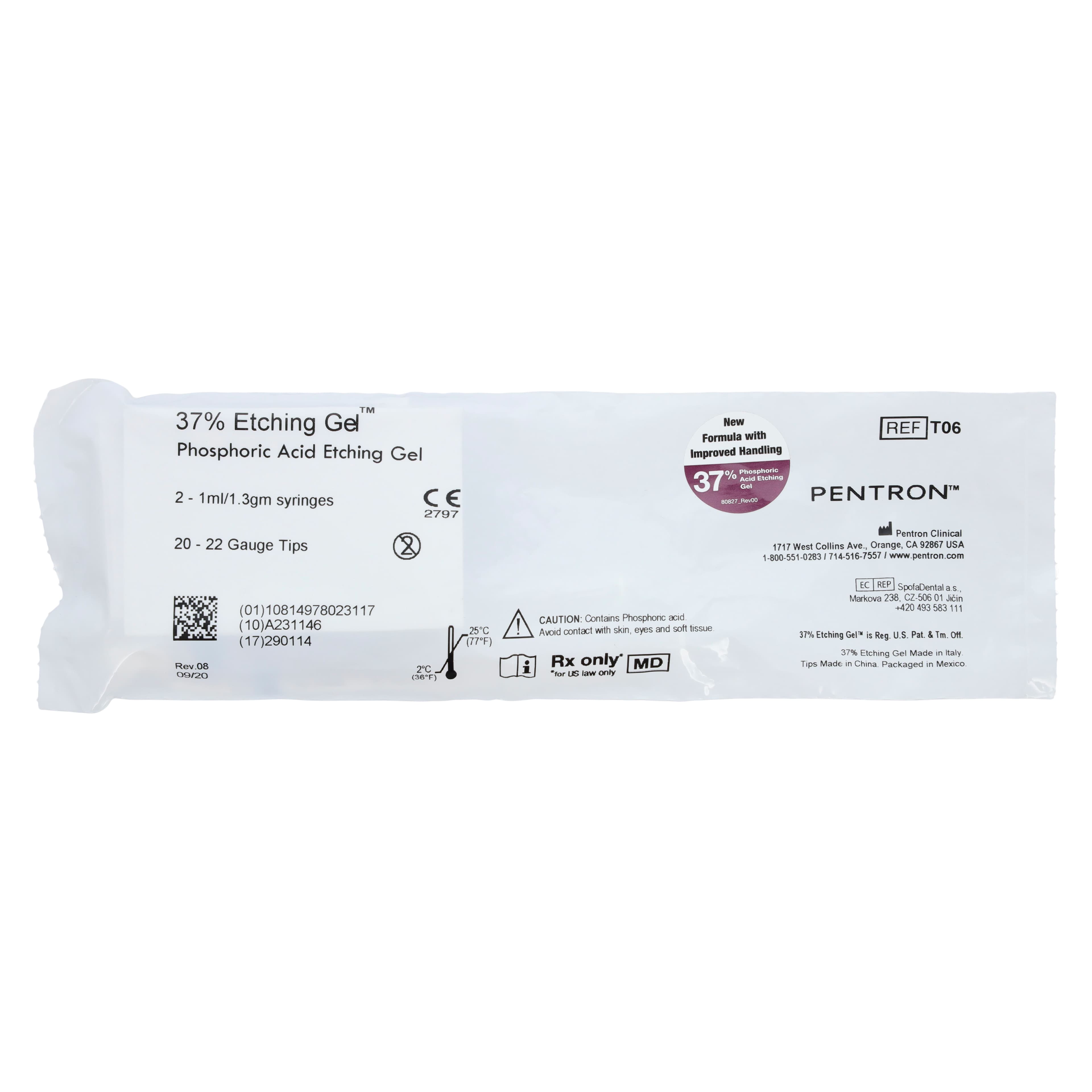 Pentron 37% Phosphoric Acid Etching Gel Syringe, 1 ml, 2/Pk, T06 thumbnail 6