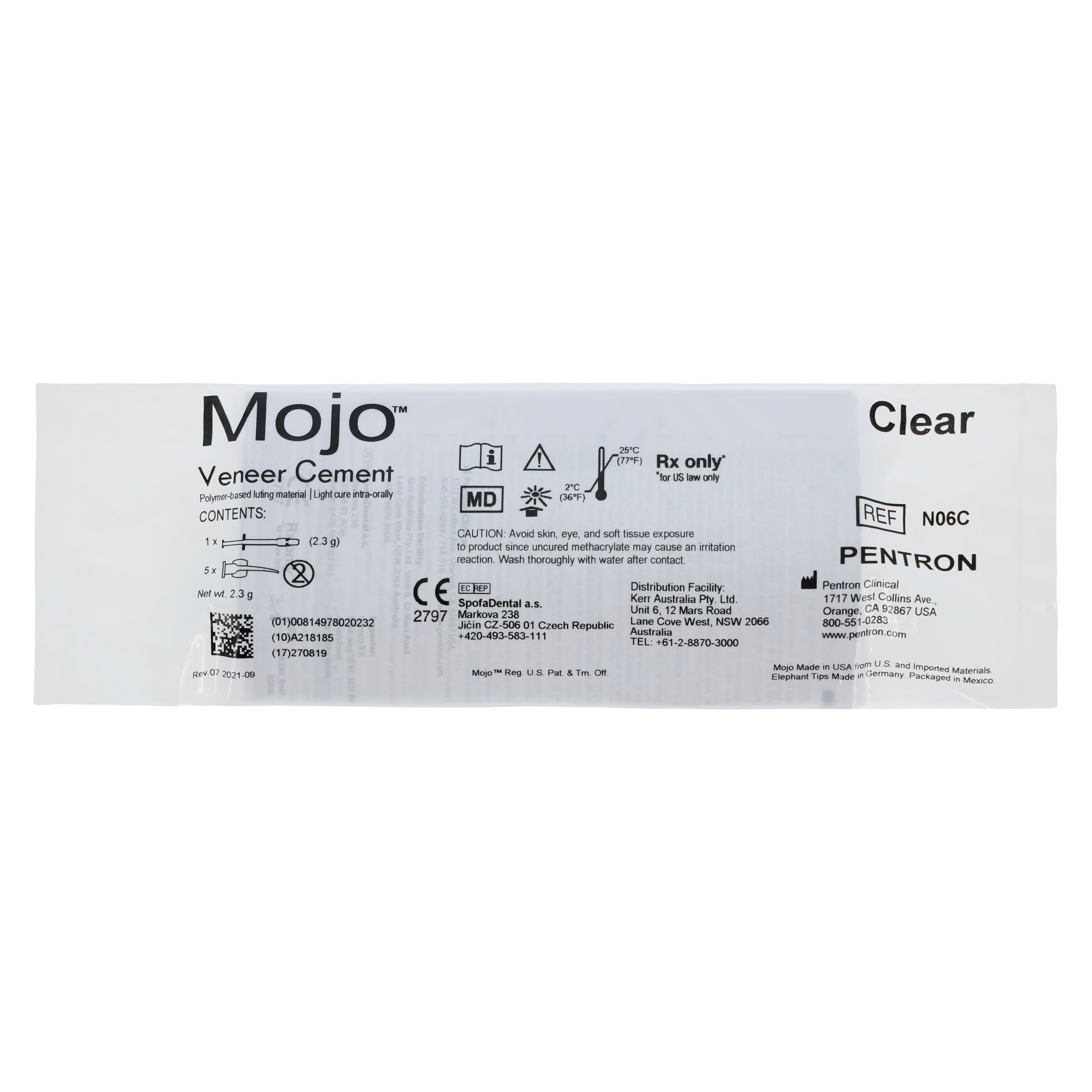 Mojo Veneer Cement, Clear Shade, Light-Cure Resin Cement Syringe Refill, 2.3 g, N06C thumbnail 5