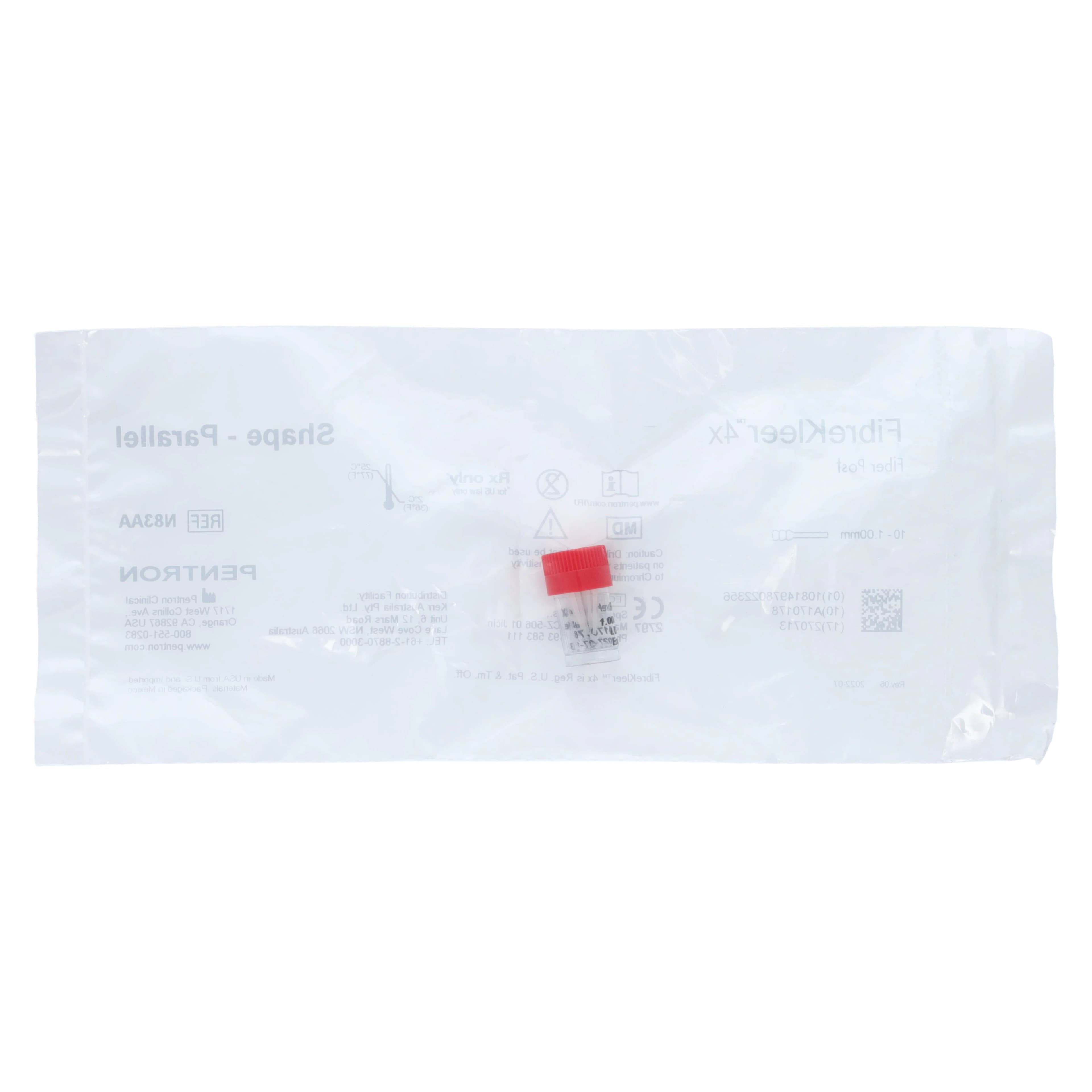FibreKleer 4X Parallel Fiber Post, 1.00 mm, Red, 10/Pack, N83AA thumbnail 2