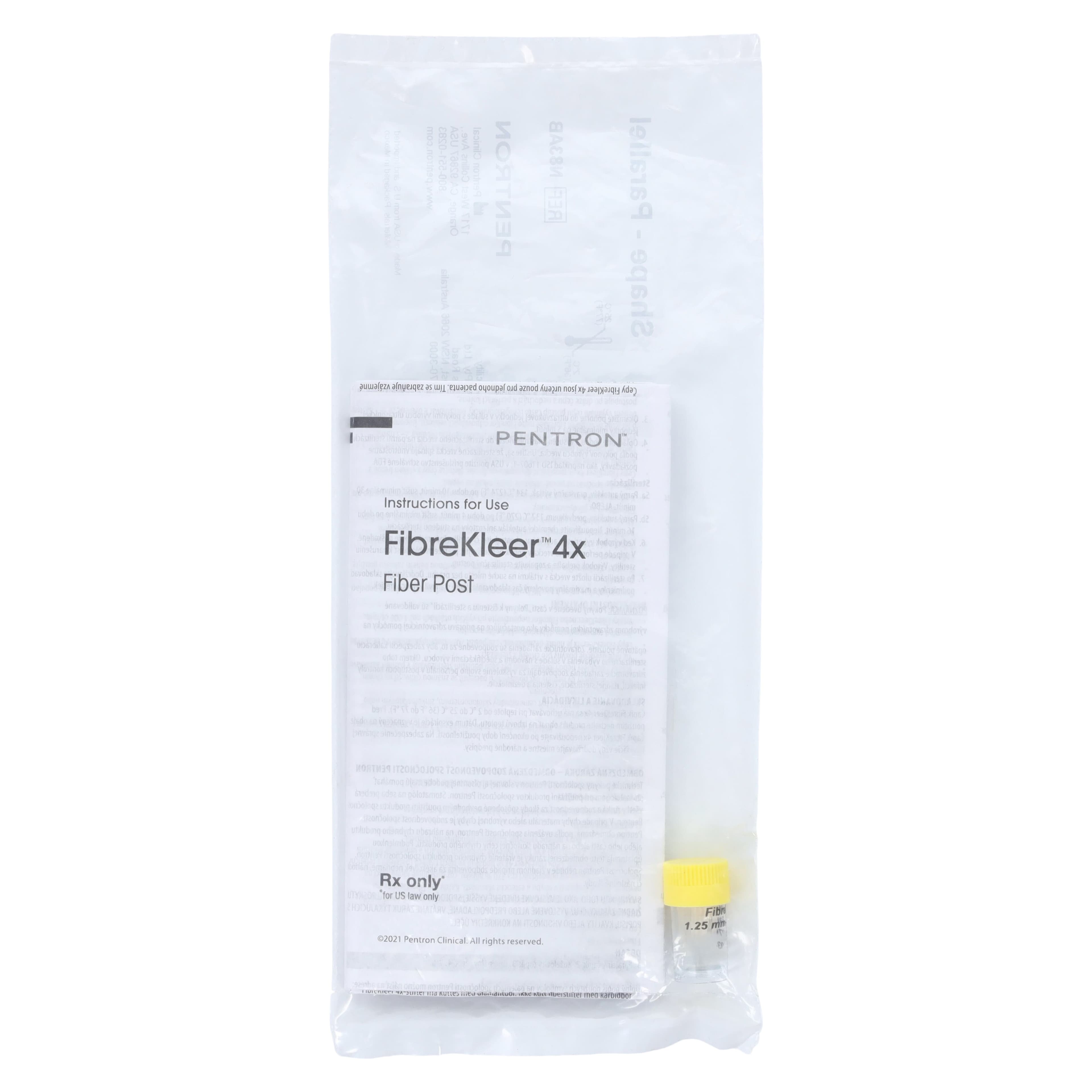 FibreKleer 4X Parallel Fiber Post, 1.25 mm, Yellow, 10/Pack, N83AB thumbnail 2