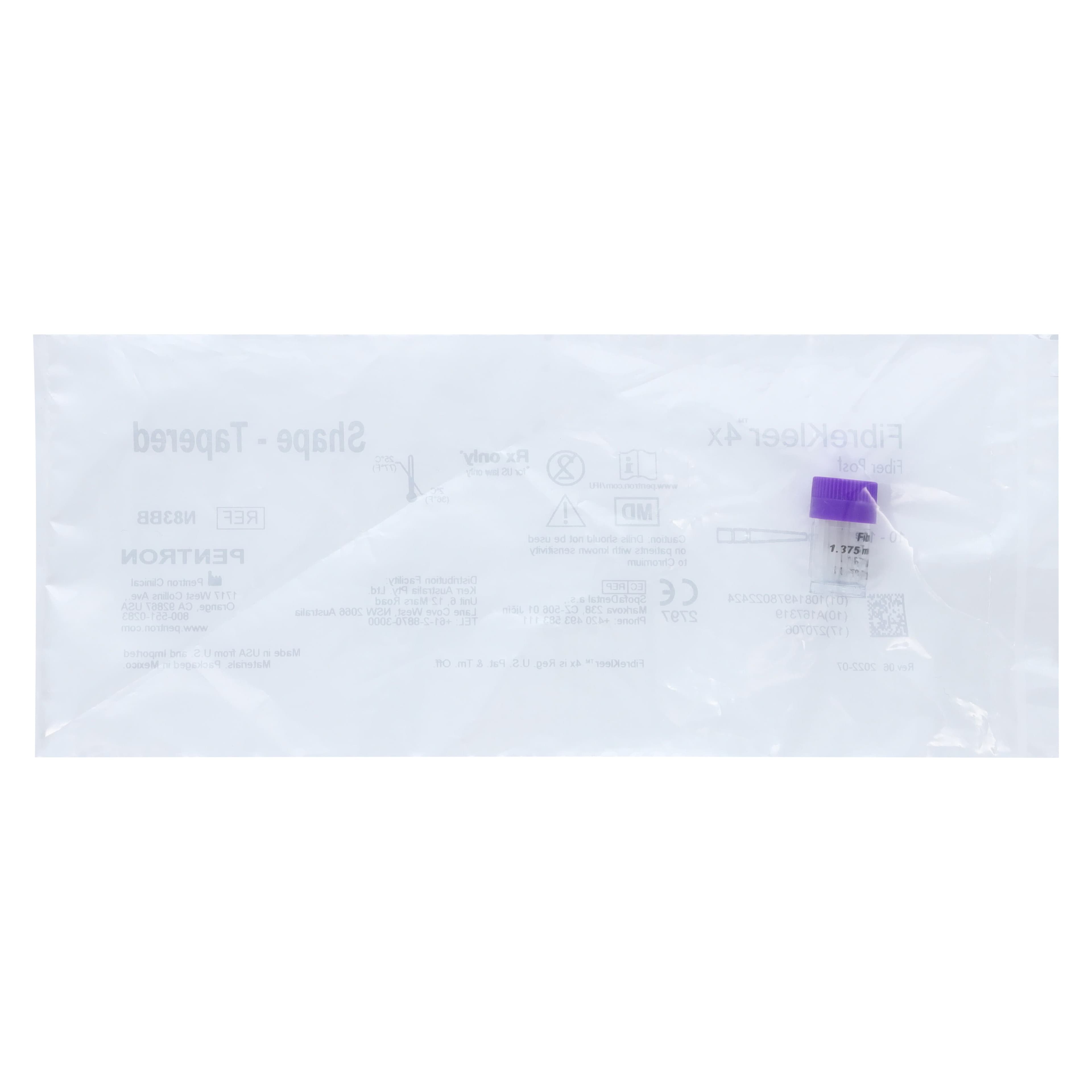 FibreKleer 4X Tapered Fiber Post, 1.375 mm, Purple, 10/Pack, N83BB thumbnail 2
