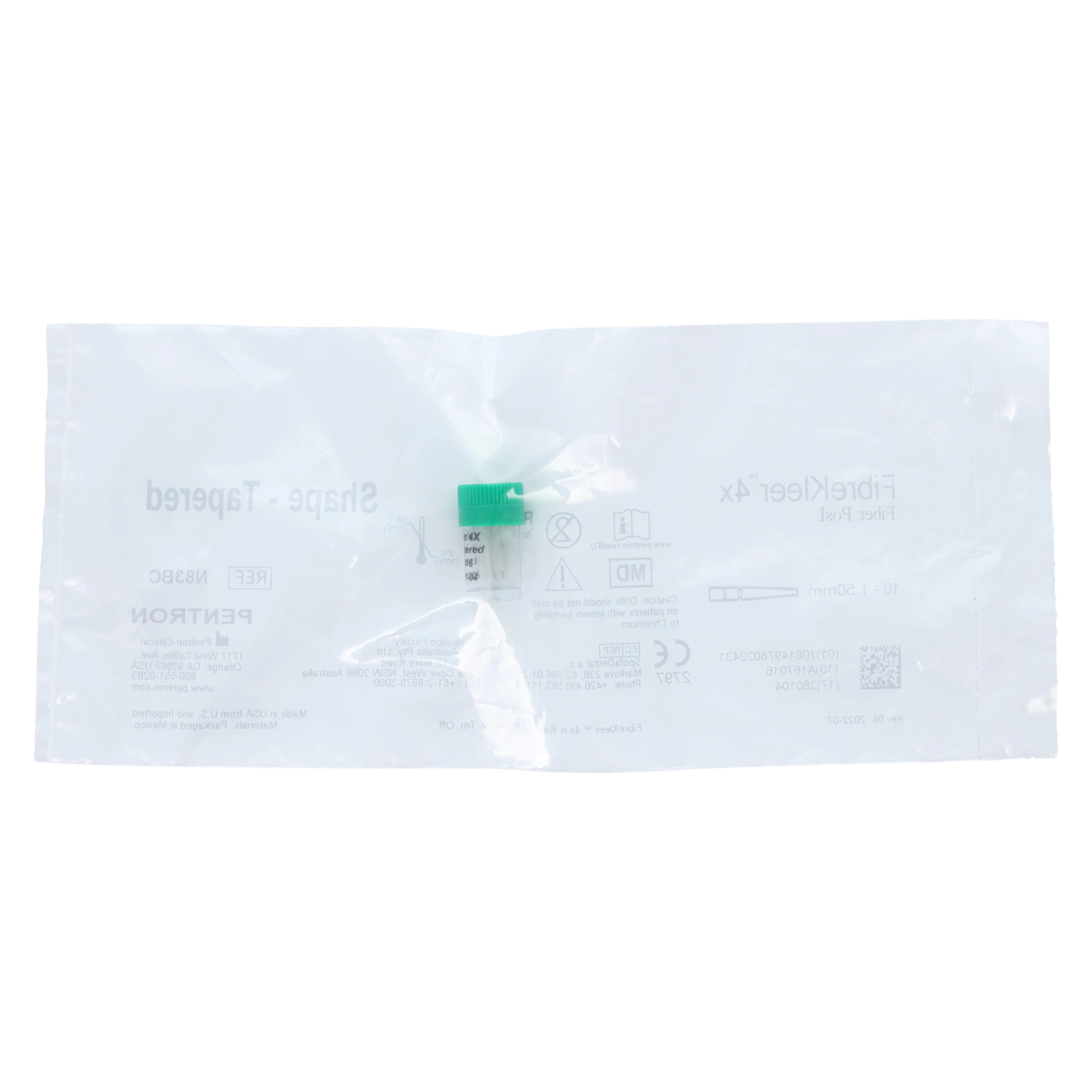 FibreKleer 4X Tapered Fiber Post, 1.50 mm, Green, 10/Pack, N83BC thumbnail 2