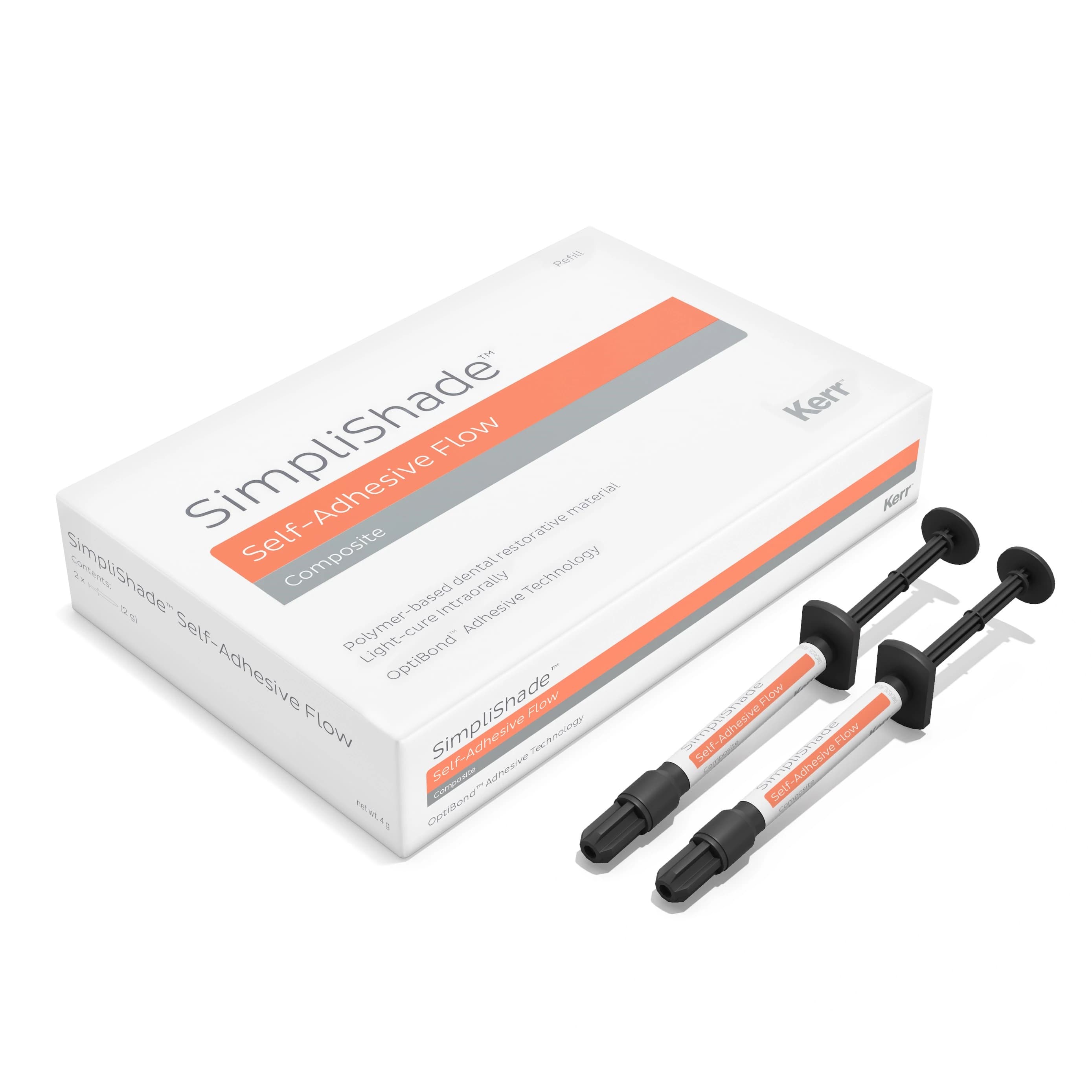 Kerr SimpliShade Flowable Composite, Medium Shade, 2g Syringe Refill, 2/Pk - SimpliShade SA Flow Syr Med - Image 1