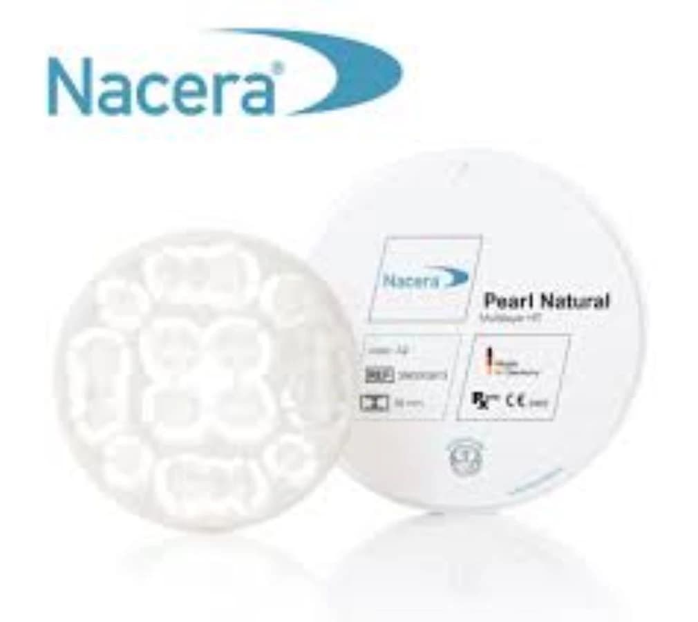 Nacera Pearl Natural D2 Zirconia Disc, 98.5x25mm, Each - Nacera Pearl Natural D2 - Image 1