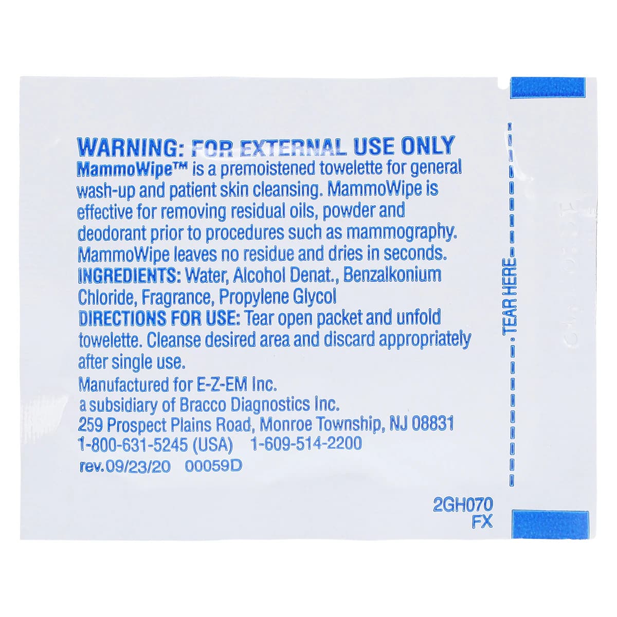 Bracco Diagnostics Mammography Wipes, Cotton Gauze, 10x50mm, White, 500/Case thumbnail 4
