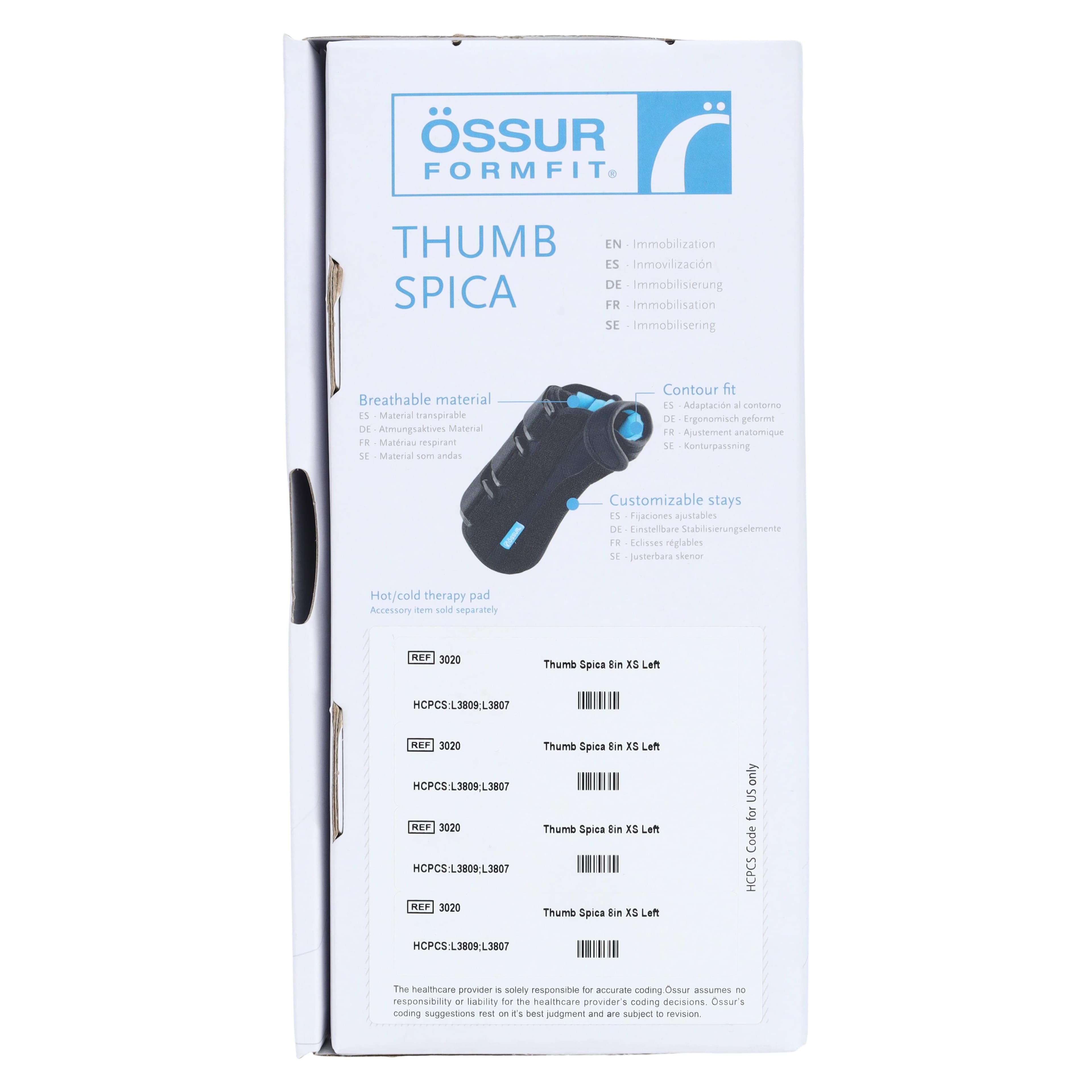 Ossur Formfit Thumb Spica Splint, Left, X-Small (5-6") thumbnail 7
