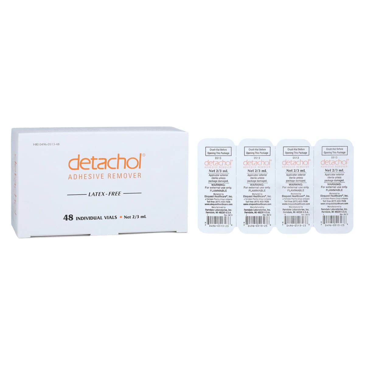 Detachol Adhesive Remover Vials, 48/Box - Detachol Vial - Image 1