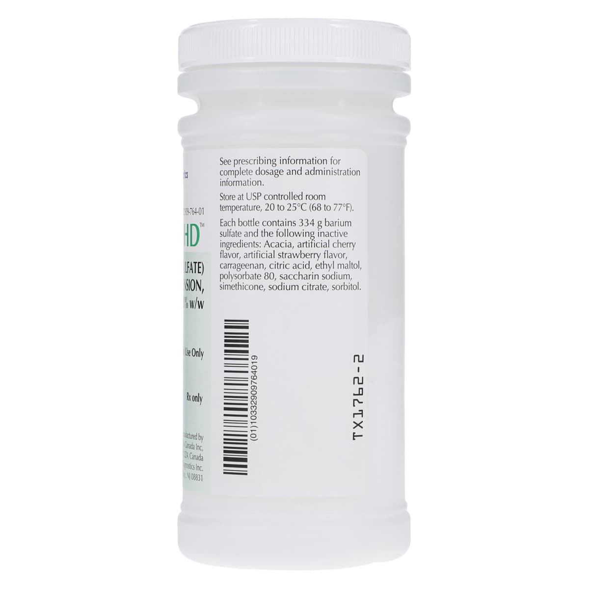 E-Z-HD Barium Sulfate Oral Suspension 98% w/w, Strawberry-Cherry Flavor, 140 mL Bottle, 24/Package thumbnail 2
