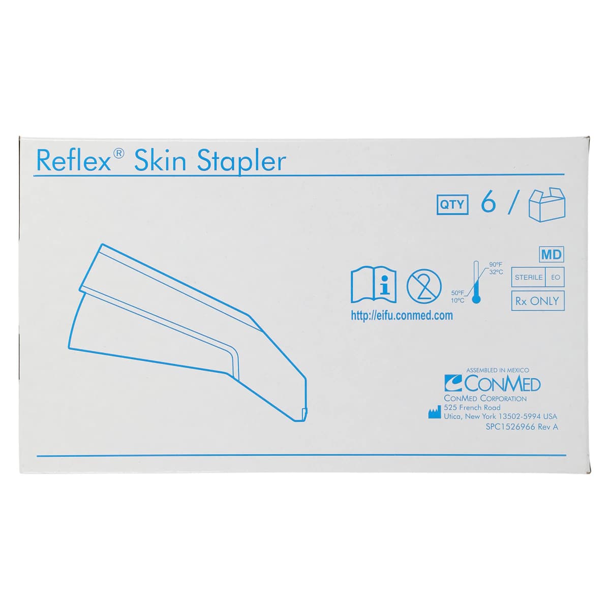 Conmed Reflex One Skin Stapler, Plastic Squeeze Handle, 35 Wide, 6/Box thumbnail 5