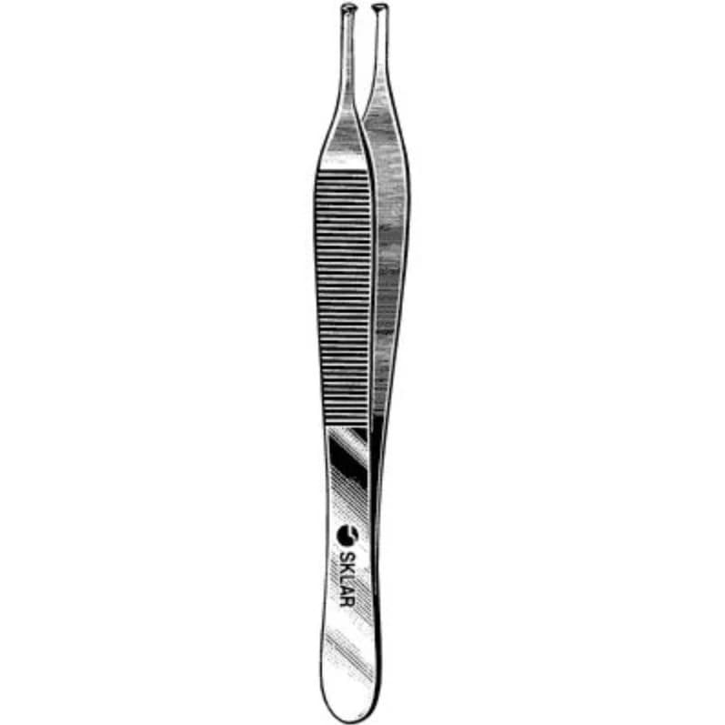 Sklar Instruments Sklarlite Adson Tissue Forcep, Straight, 4-3/4", Stainless Steel, Each - Forcep Adson Tissue - Image 1