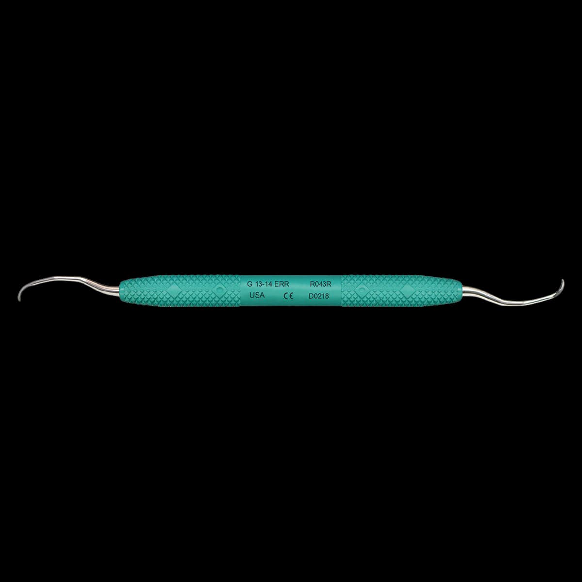 PDT Cruise Gracey 13-14 Extended Reach Rigid Curette, Caribbean Green Handle, R043R - Gracey 13-14 Extended Reach Rigid R043R - Image 1