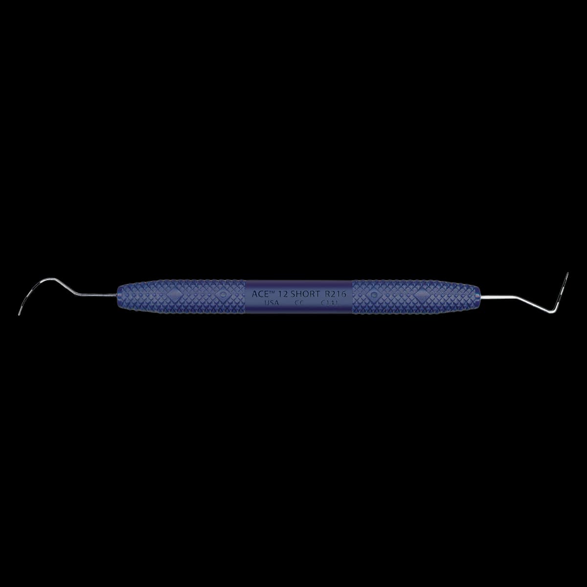 PDT ACE Furcation Probe 12 Short, Double End, 3-6-9-12mm Markings, Pacific Blue Resin Handle, R216 - Probe Ace-12 Short R216 - Image 1