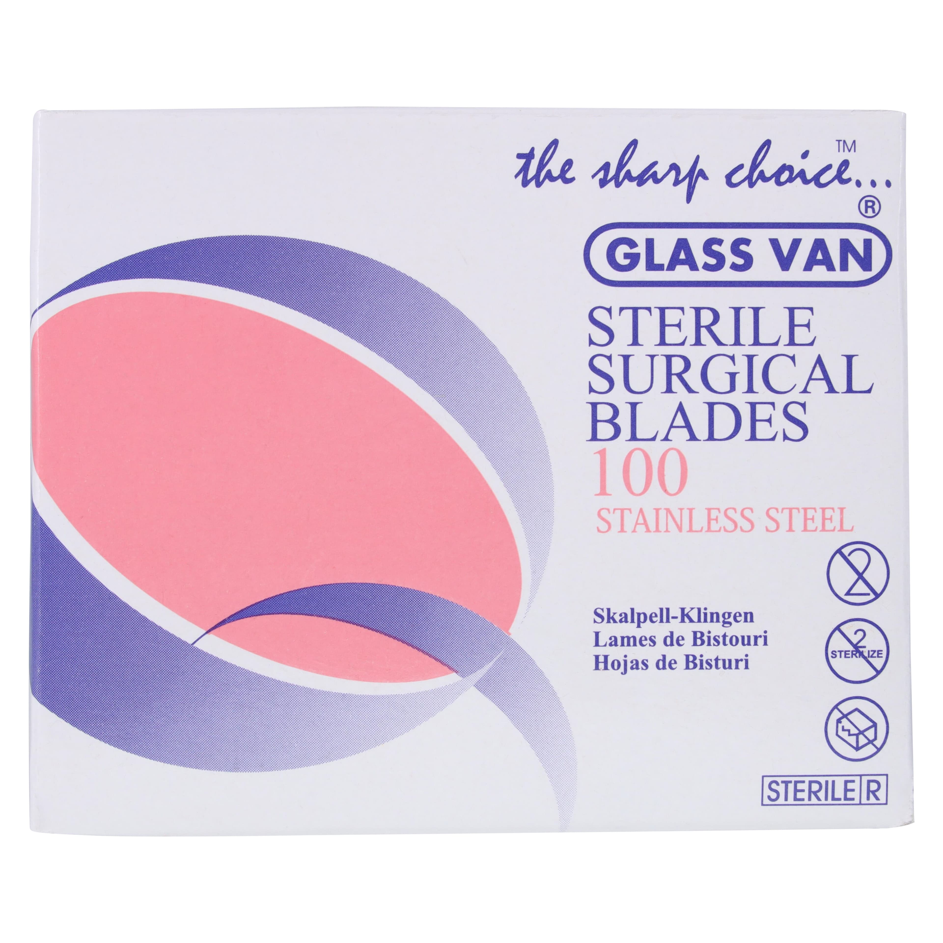 GLASSVAN Sterile Stainless Steel Surgical Blades, #15C, 100/Box, 3001T-15C thumbnail 5