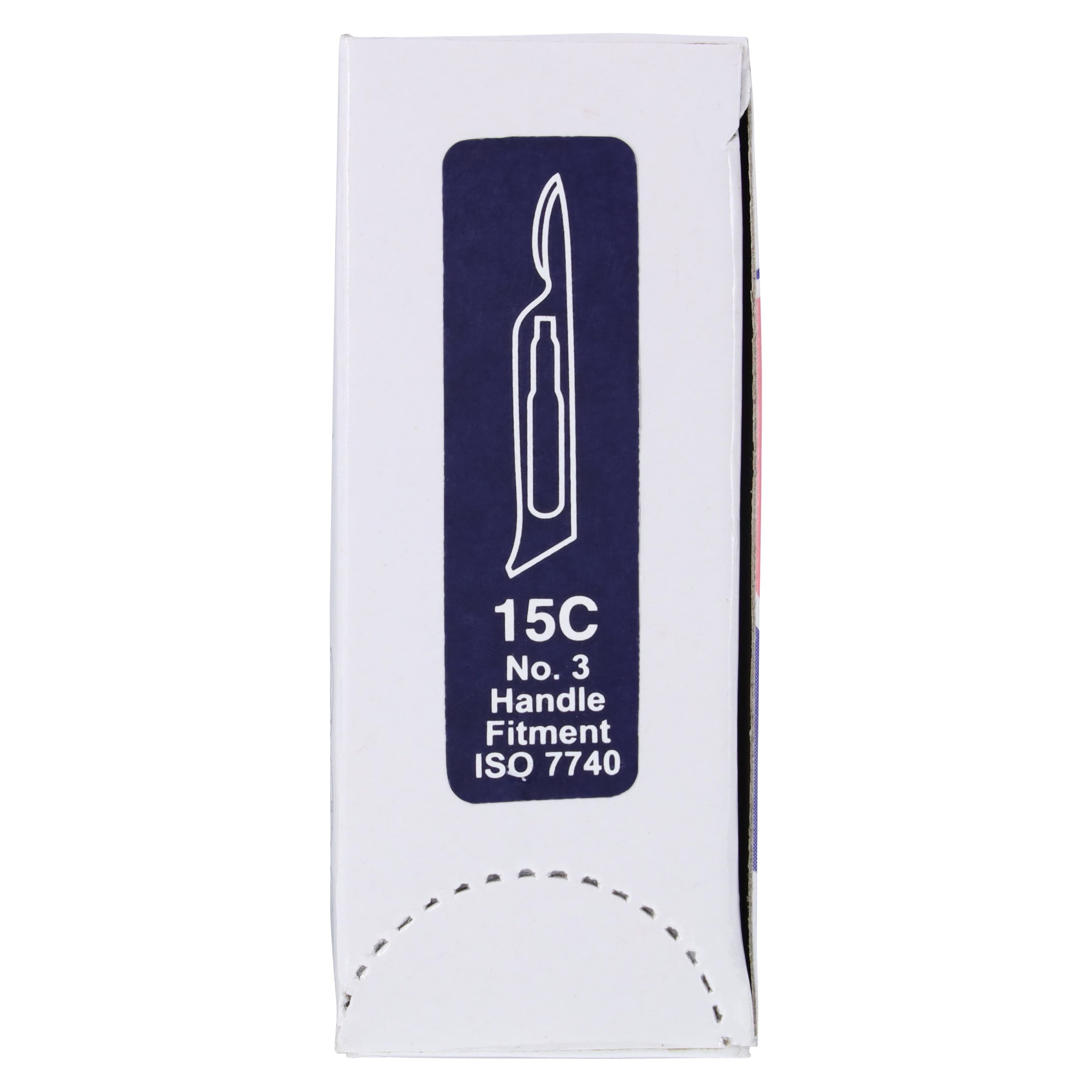 GLASSVAN Sterile Stainless Steel Surgical Blades, #15C, 100/Box, 3001T-15C thumbnail 6