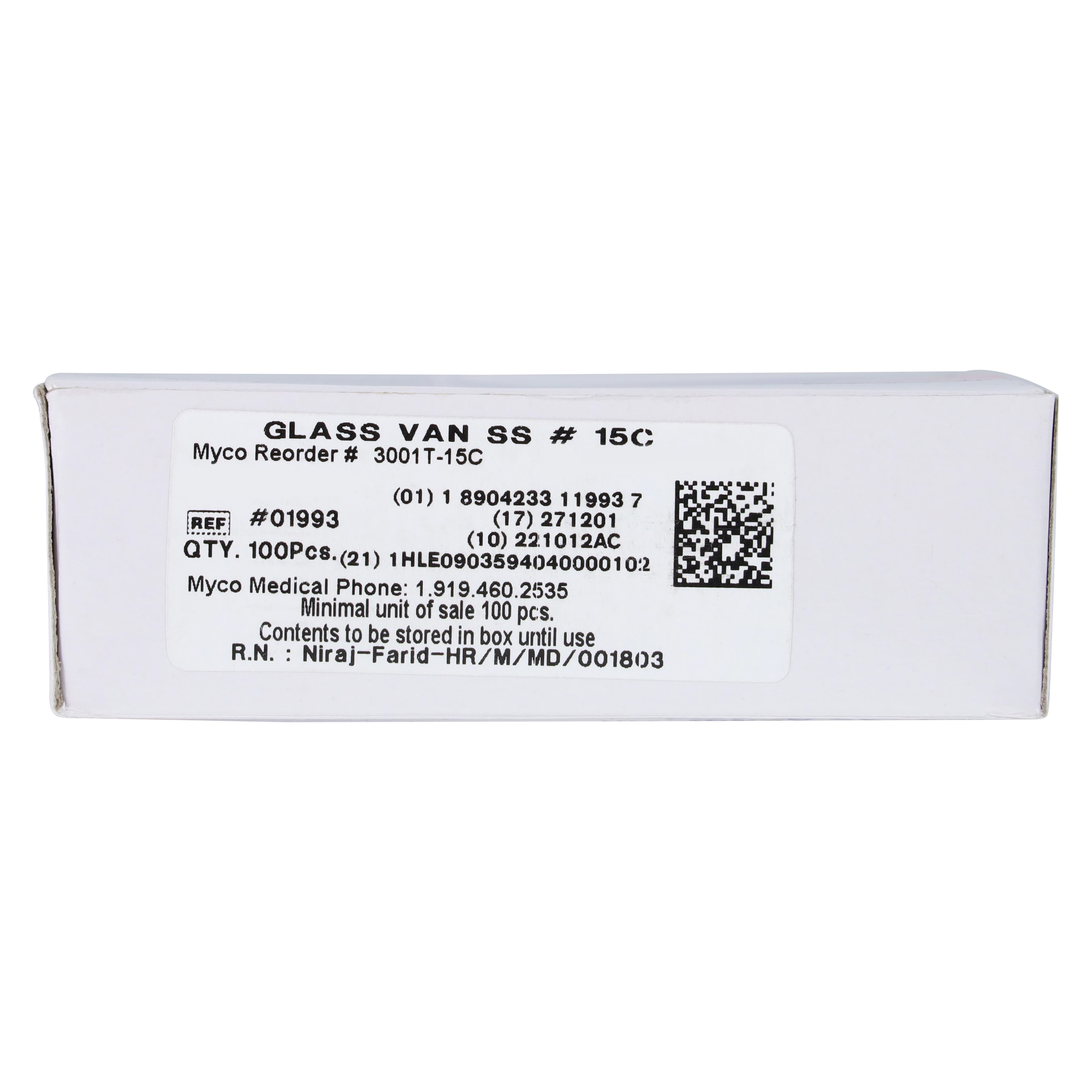 GLASSVAN Sterile Stainless Steel Surgical Blades, #15C, 100/Box, 3001T-15C thumbnail 8