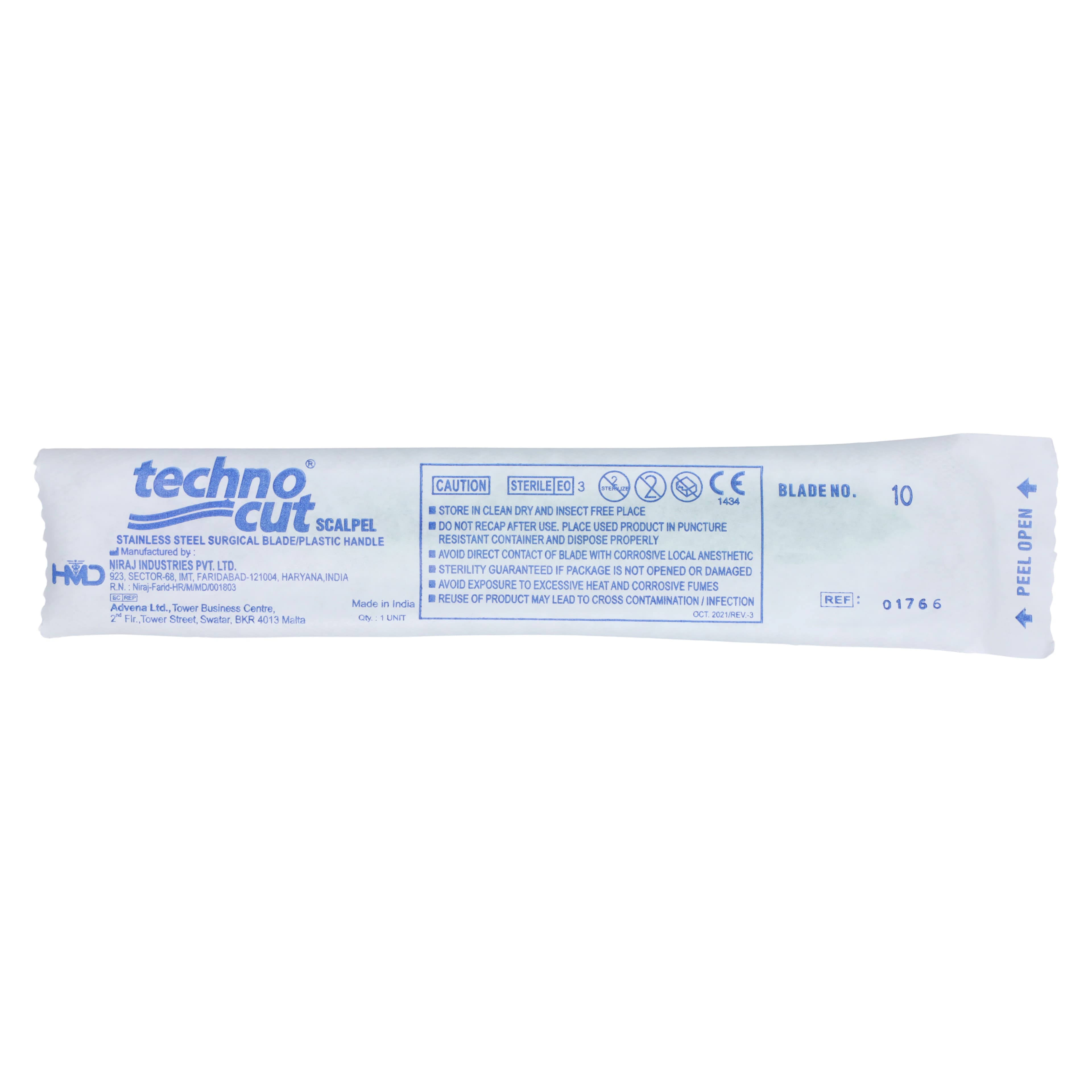 Technocut #10 Sterile Disposable Scalpel, Stainless Steel, 10/Box, 6008T-10 thumbnail 3
