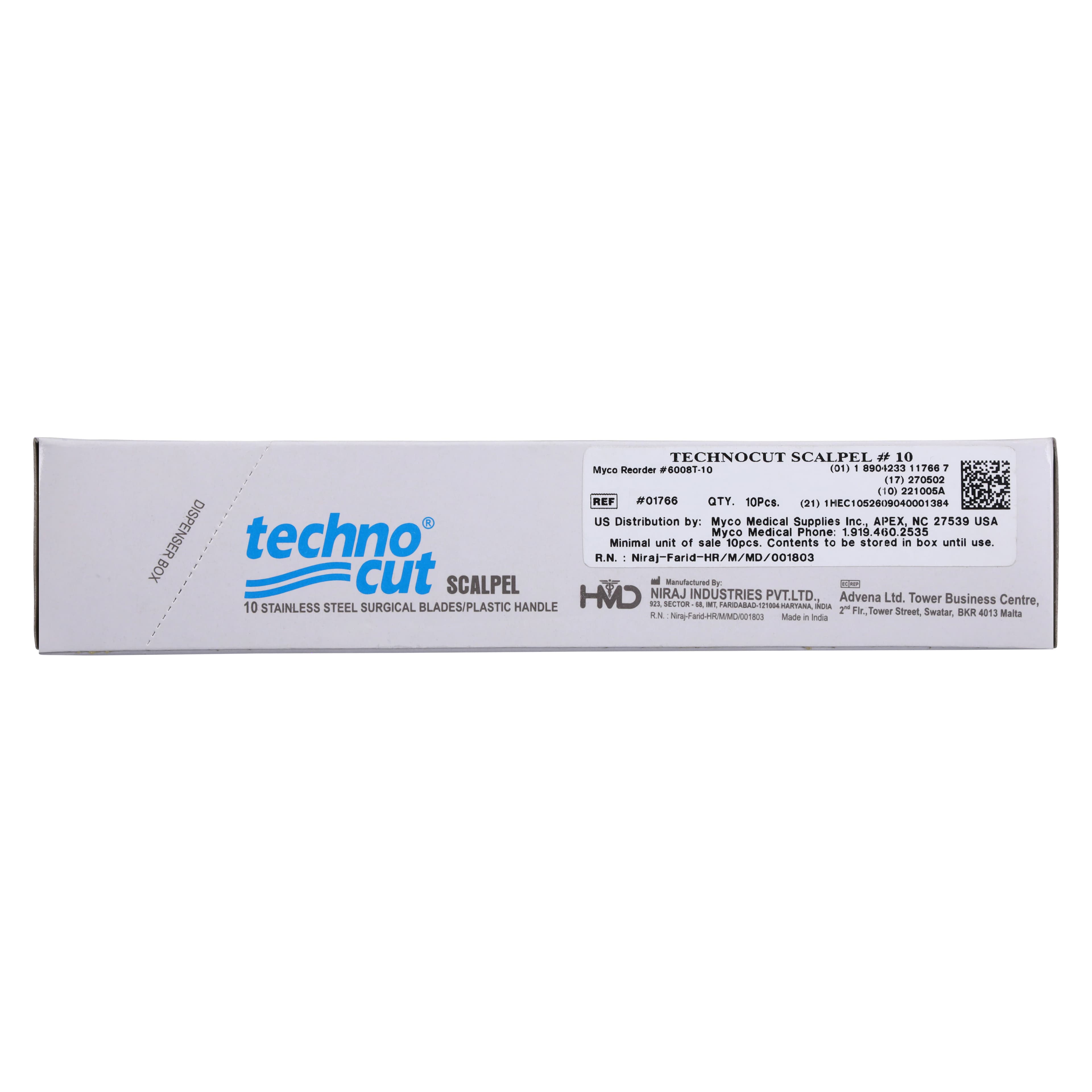 Technocut #10 Sterile Disposable Scalpel, Stainless Steel, 10/Box, 6008T-10 thumbnail 4