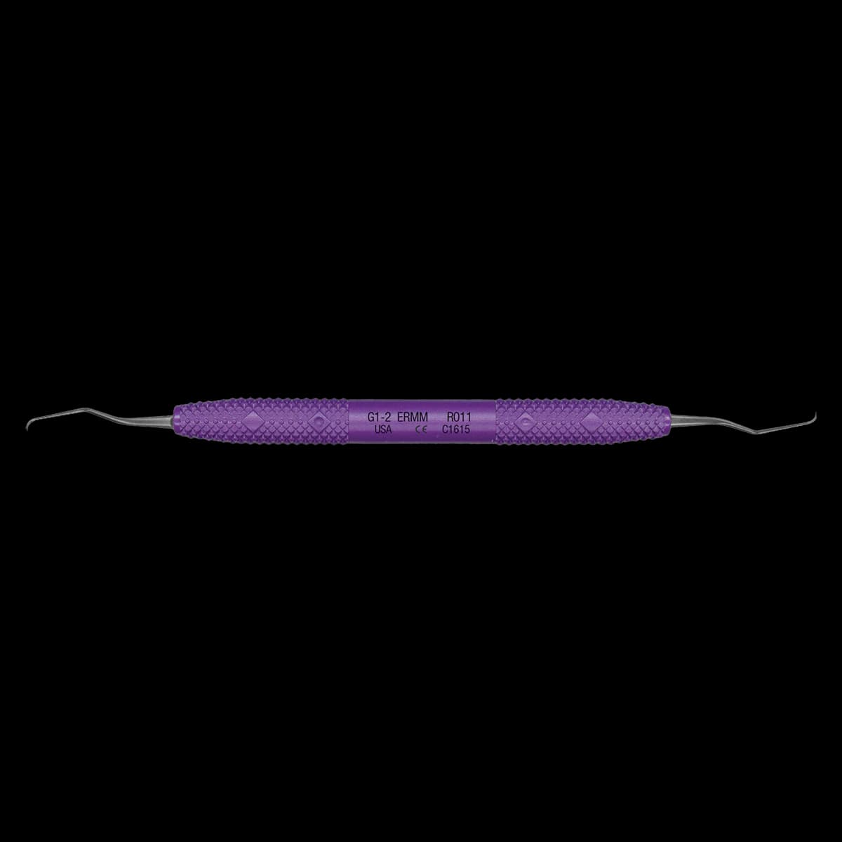 PDT Amazing Gracey™ 1-2 Extended Reach Micro Mini Curette, Double End, Purple Resin Handle, R011 - Gracey 1-2 Micro Mini w/ Passionate Purple Handle - Image 1