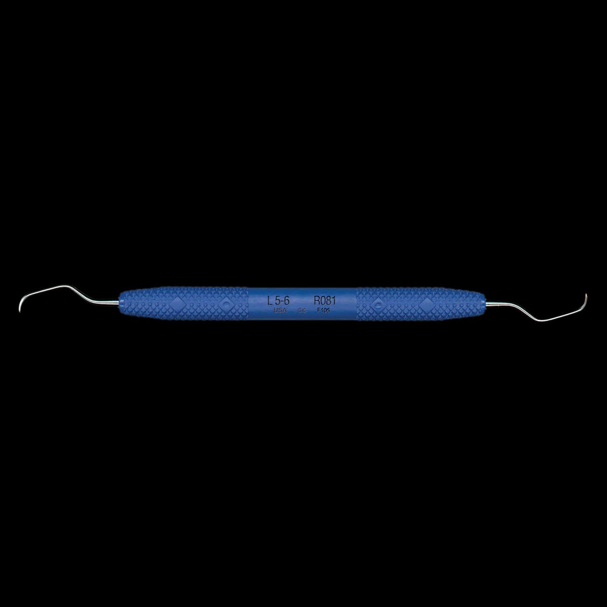 PDT Cruise Universal Curette, Langer 5/6, Double-End, Nautical Blue Resin Handle, R081 - Langer 5-6 PDT Cruise Instrument R081 - Image 1