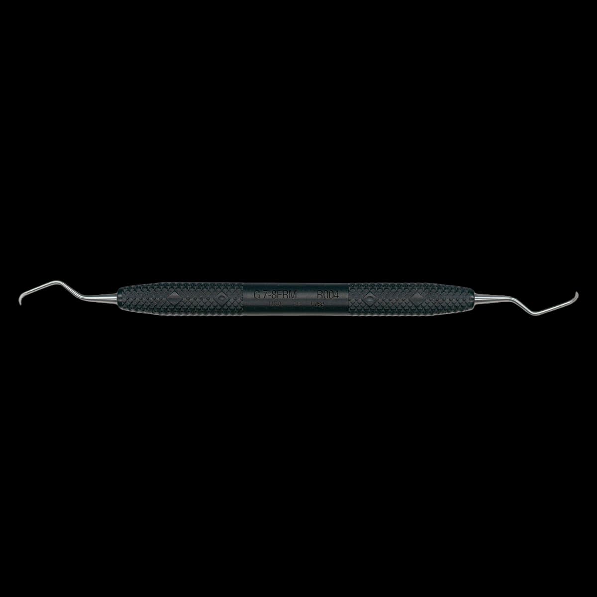 PDT Cruise Amazing Gracey 7/8 Extended Reach Mini Curette, Double End, Black Resin Handle, R004 - Gracey 7-8 Extended Reach Mini PDT Cruise Instrument R004 - Image 1