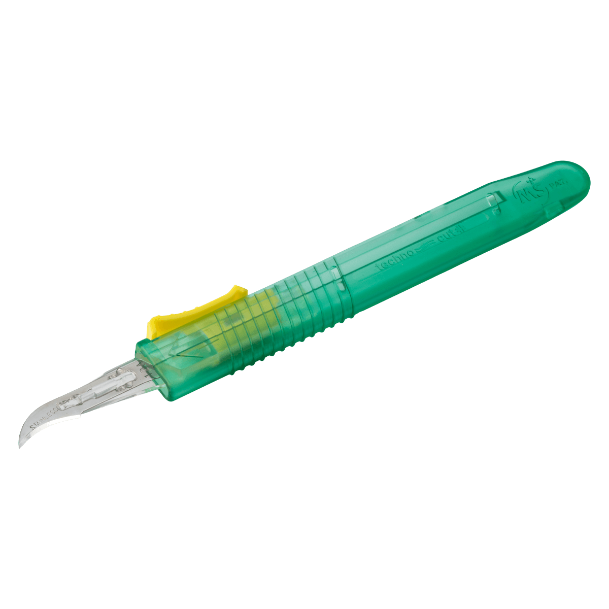 Myco Medical Technocut Plus Retractable Disposable Safety Scalpel, #12 Blade, Sterile, Yellow, 10/Box, 6008TR-12 - Myco Medical - Myco Retractable Scalpel #12 Blade 10/Bx - Image 1