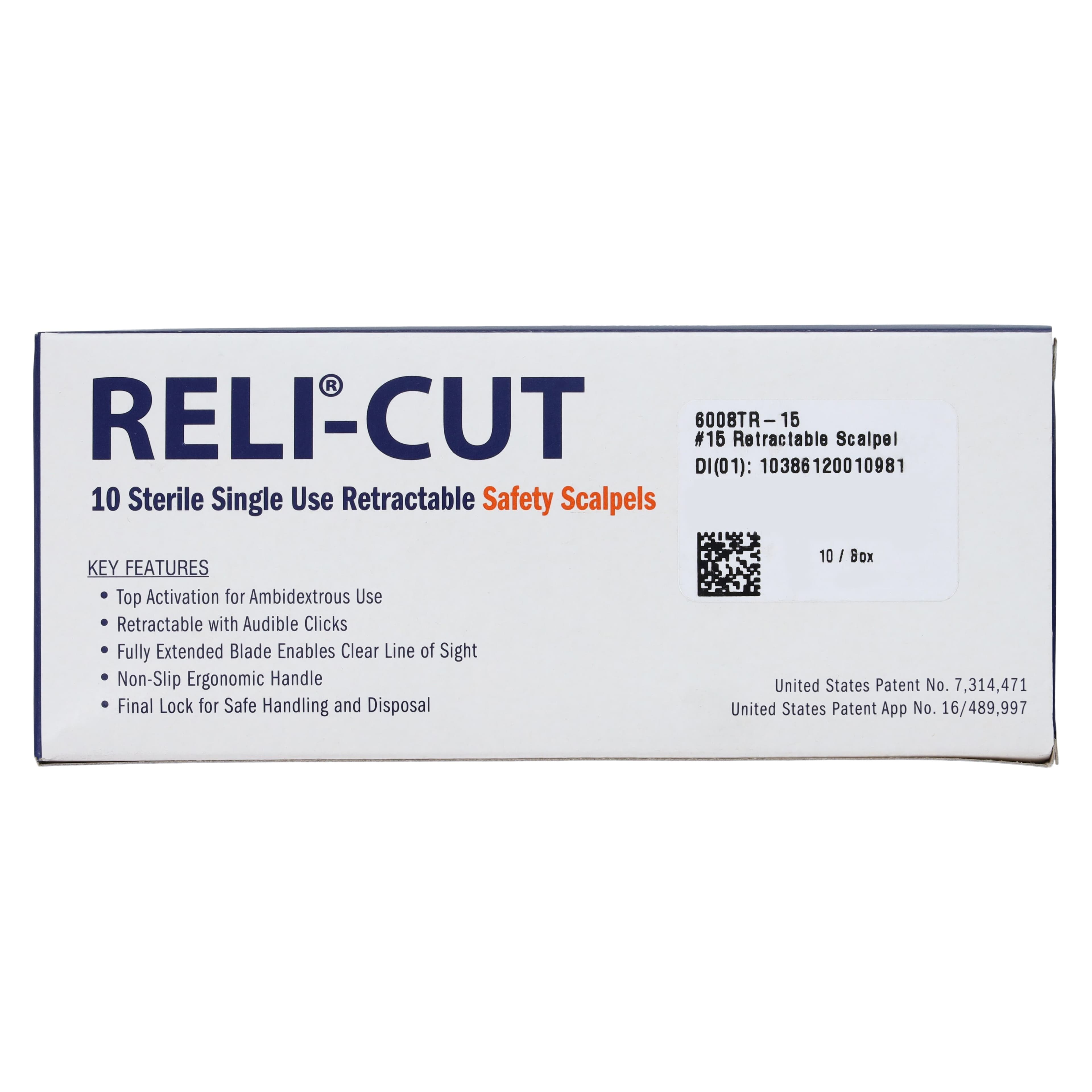 Myco Medical Technocut Plus #15 Sterile Disposable Safety Scalpel, Retractable, Blue, 10/Box, 6008TR-15 thumbnail 7