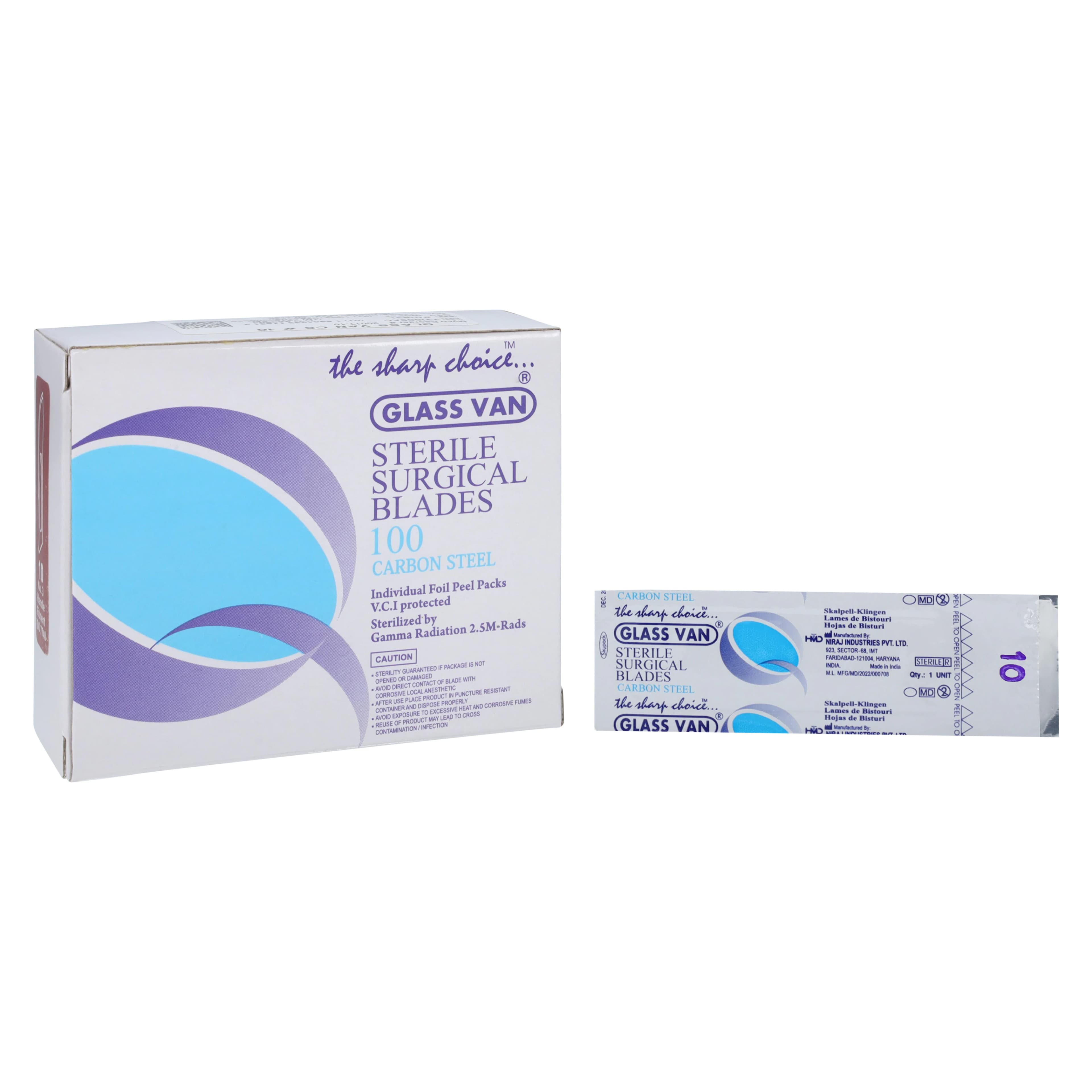 Myco Medical Surgeon Blade Carbon Steel #10, Sterile, Disposable, 100/Bx - Surgeon Blade Carbon Steel #10 - Image 1