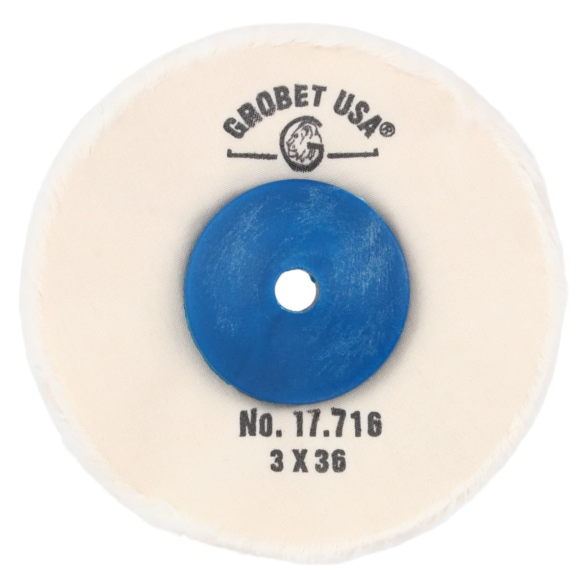 Grobet Finex Muslin Buff with Plastic Center, 3" x 36 Ply, 17.716 thumbnail 2