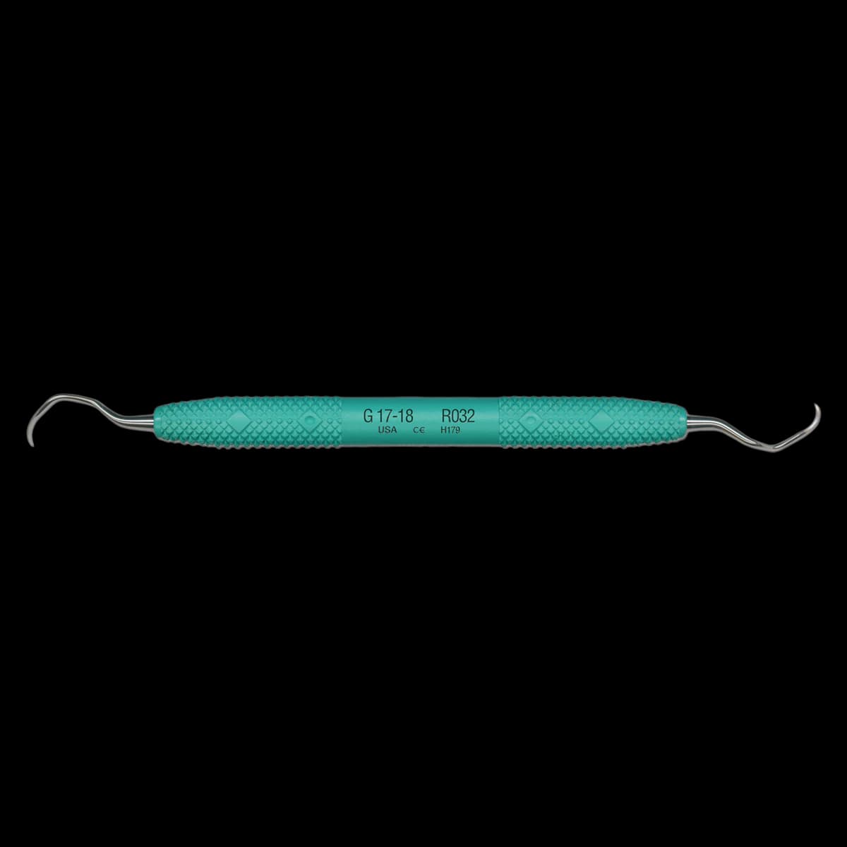PDT Amazing Gracey Curette 17/18, Double-Ended, Green Resin Handle, R032 - Gracey 17-18 PDT Cruise Instrument R032 - Image 1