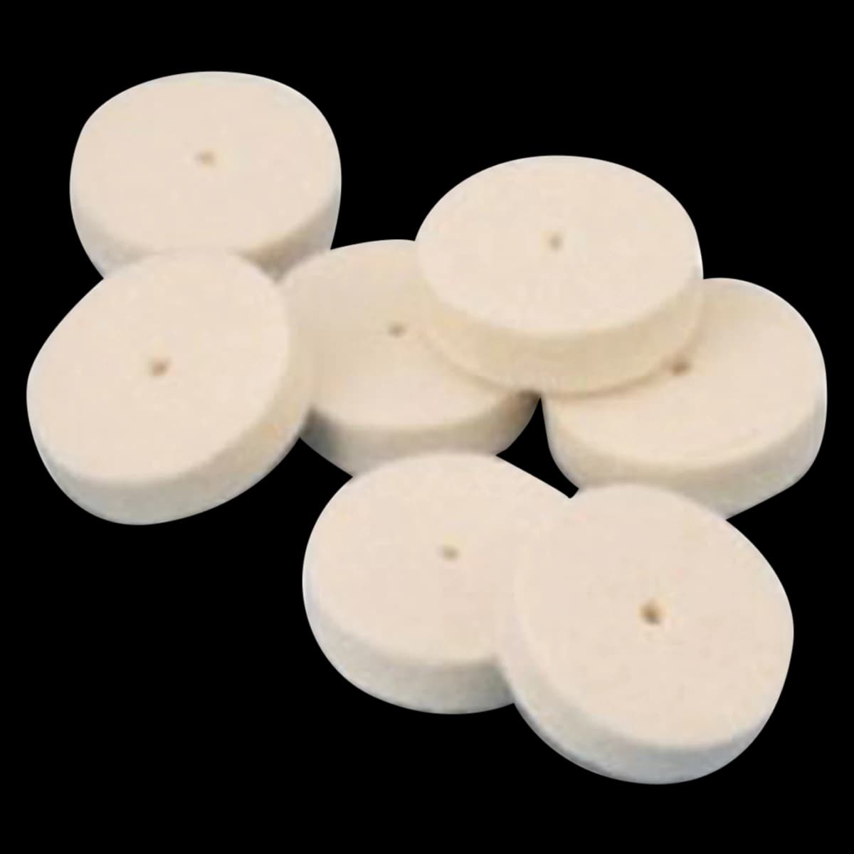 Grobet Miniature Square Edge Felt Wheels, Hard, 3/4" x 1/8", Box of 25 - Miniature Square Edge Felt Wheels 3/4" x 1/8" Hard Box of 25 - Image 1