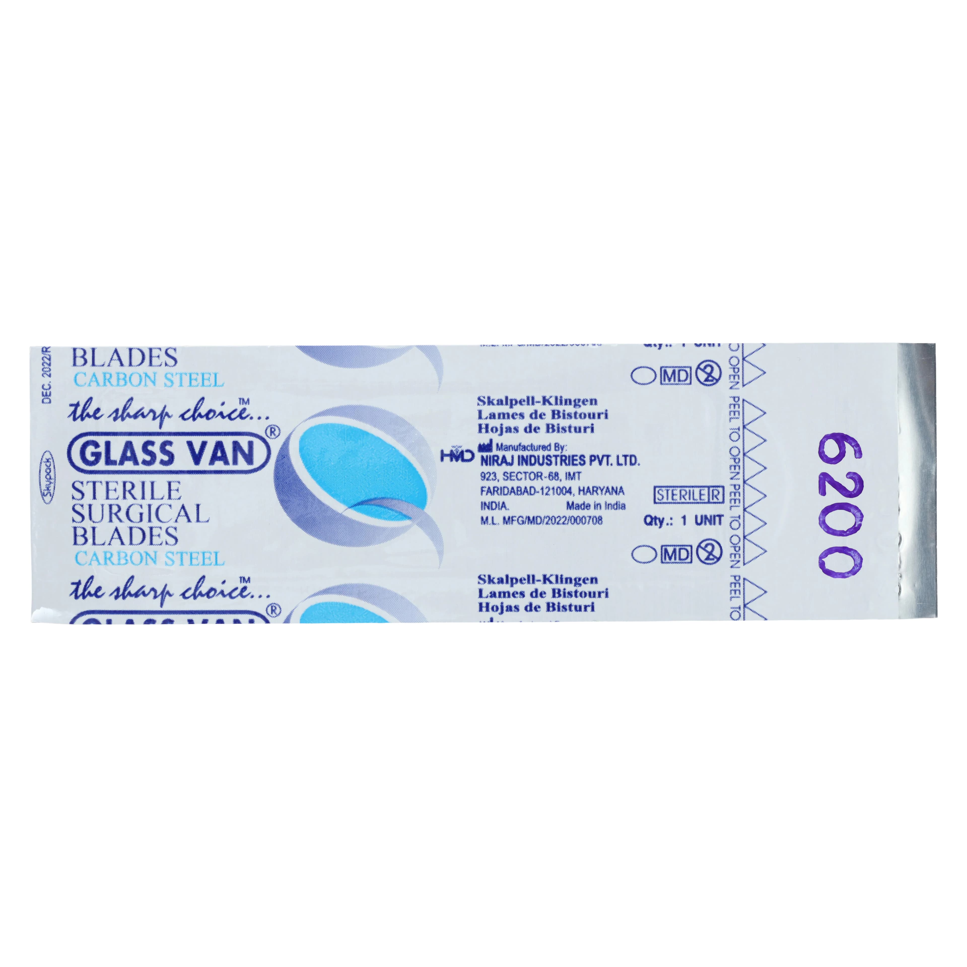 Glassvan Sterile Carbon Steel Miniature Specialty Blade #6200, Individually Wrapped, 12/Box, 2002-62 thumbnail 3