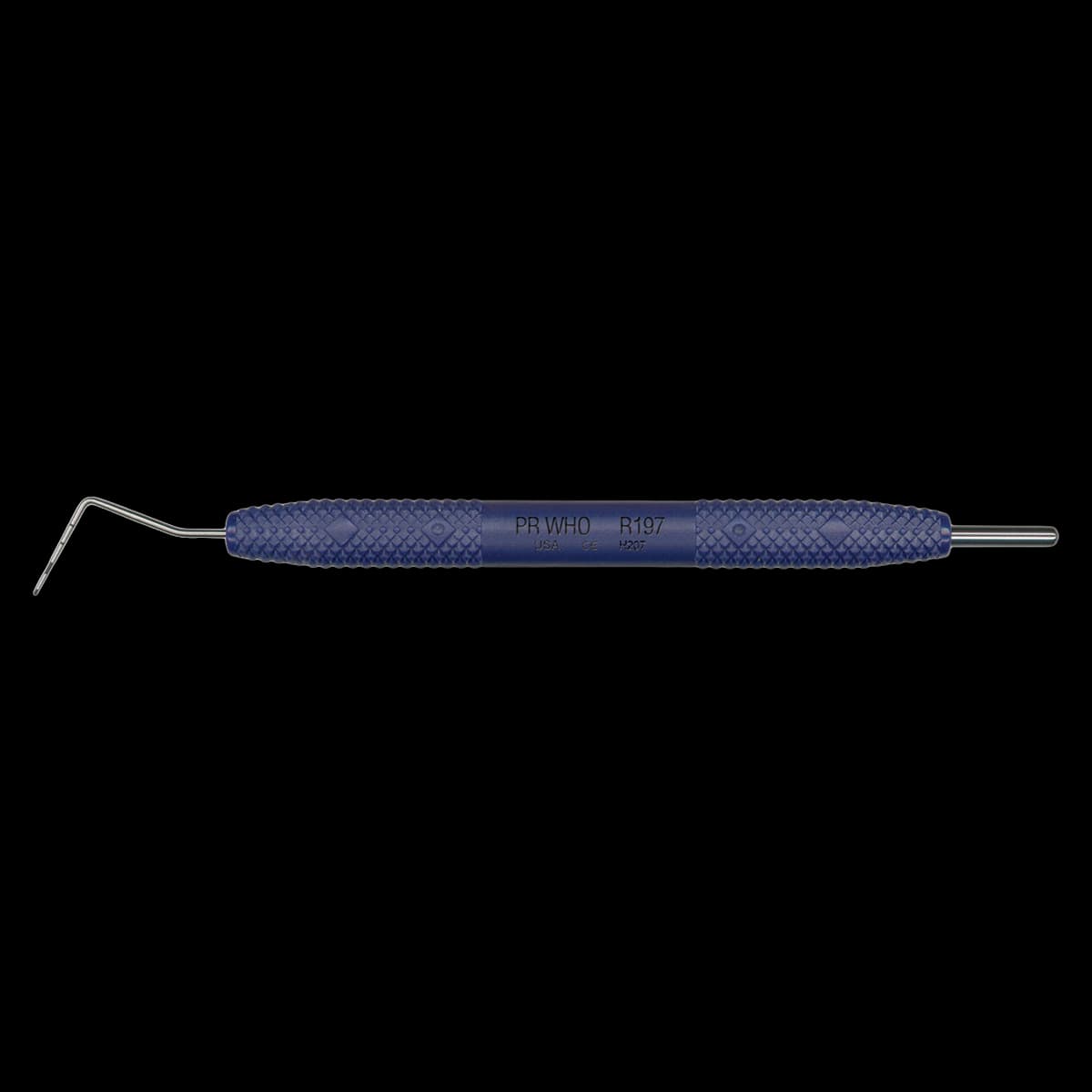PDT Probe WHO Single End, 0.5-3.5-5.5-8.5-11.5mm Markings, Pacific Blue Resin Handle, R197 - Probe Who (1.5 3.5 5.5 8.5 11.5mm) PDT Instruments R197 - Image 1