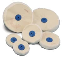 Grobet Finex Muslin Buff, 4" x 28 Ply, Plastic Center - Finex Muslin Buff 4" x 28 Ply Plastic Center - Image 1
