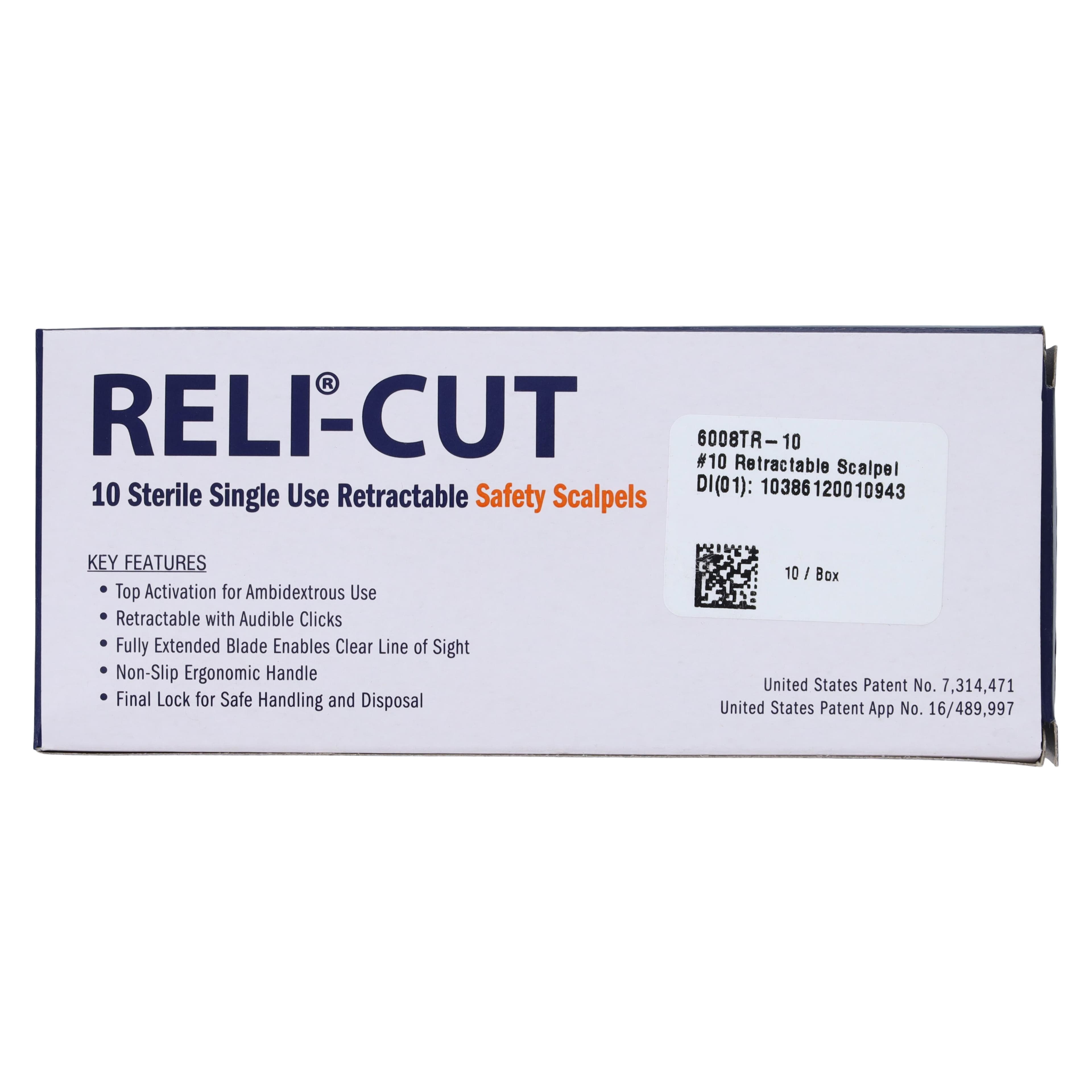 Technocut Plus Retractable Disposable Safety Scalpel, #10 Stainless Steel Blade, Sterile, 10/Box, 6008TR-10 thumbnail 7
