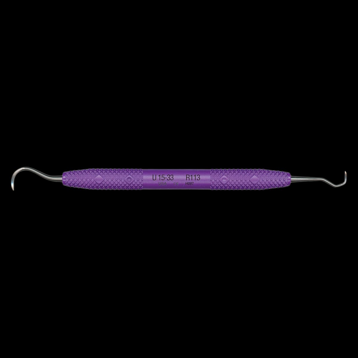 PDT Cruise Line U15/33 Double-Ended Sickle/Jacquette Scaler, Purple Solid Resin Handle, R113 - Scalers - U15-33 - Image 1