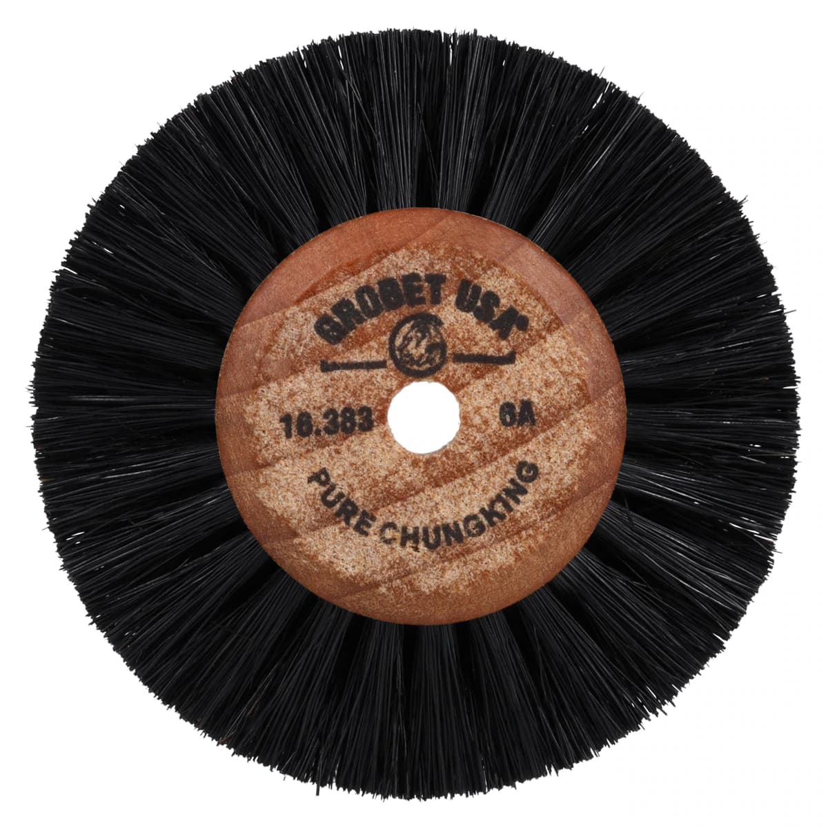 Grobet Wood Hub Brush Style #B20, 2-Row Chungking Bristle, 2-1/2" Overall Diameter - Grobet Wood Hub Brush Style #B20 - Image 1