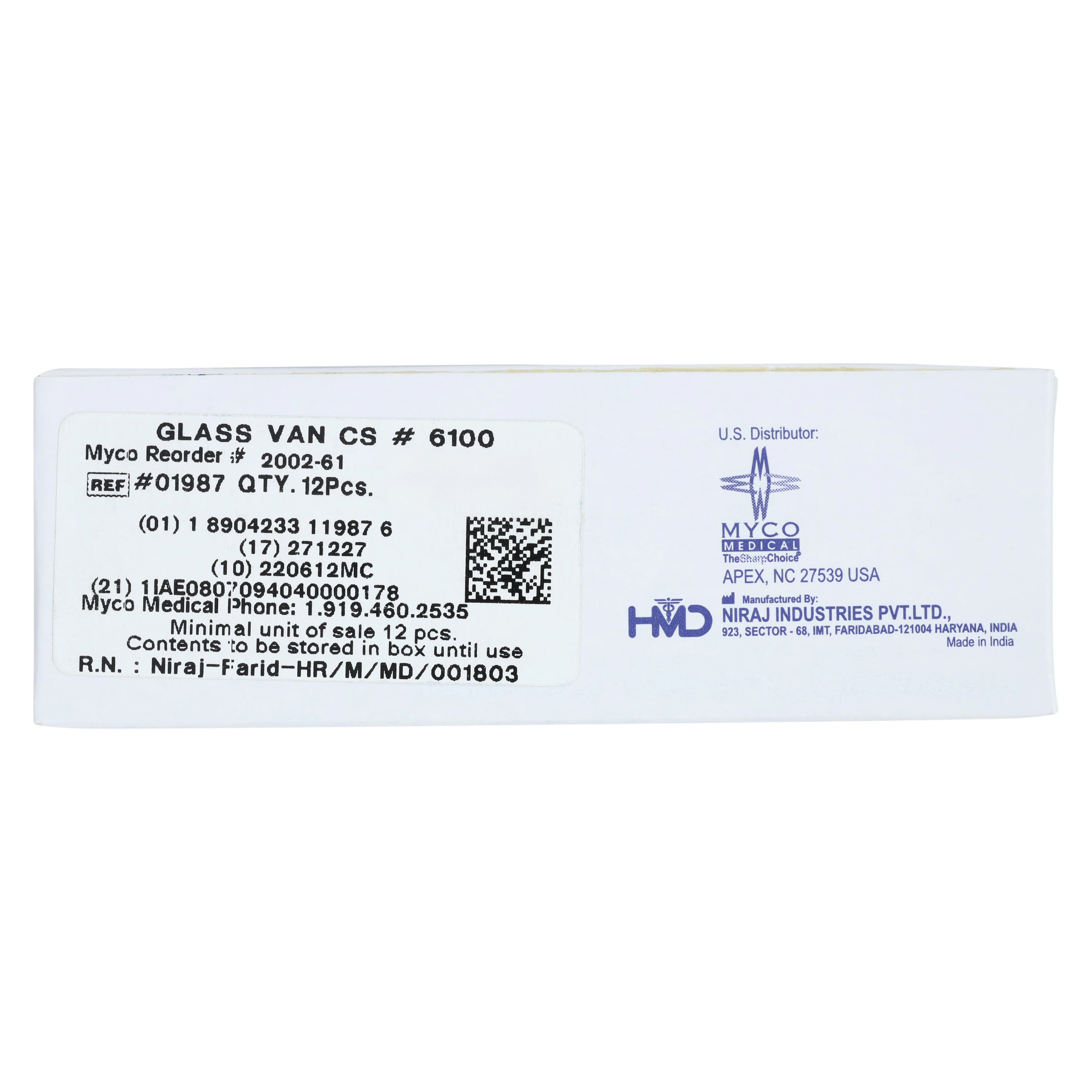 GLASSVAN #6100 Sterile Miniature Carbon Steel Surgical Scalpel Blade, Box of 12, 2002-61 thumbnail 5