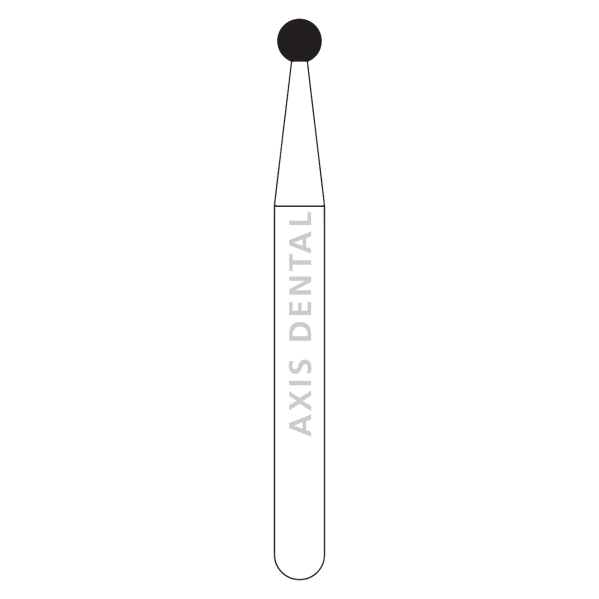 NTI Diamond Bur, HP, Medium Grit, Round, #801-014, 1.4 mm Head Diameter, Gray Ring, M801-014HP - NTI&reg; HP Diamonds - Medium - #801-014 (1.4) - Image 1