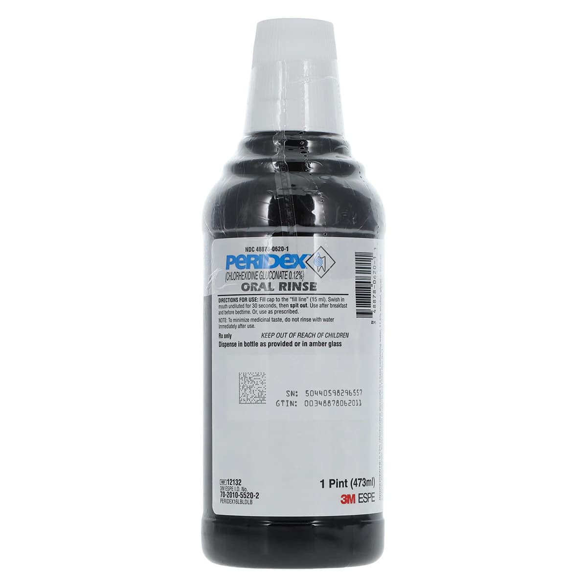 3M Peridex Chlorhexidine Gluconate 0.12% Oral Rinse, Mint, 16 oz Bottle, 12132 - 3M™ Peridex™ Chlorhexidine Gluconate 0.12% Oral Rinse 16oz Bottle - Image 1