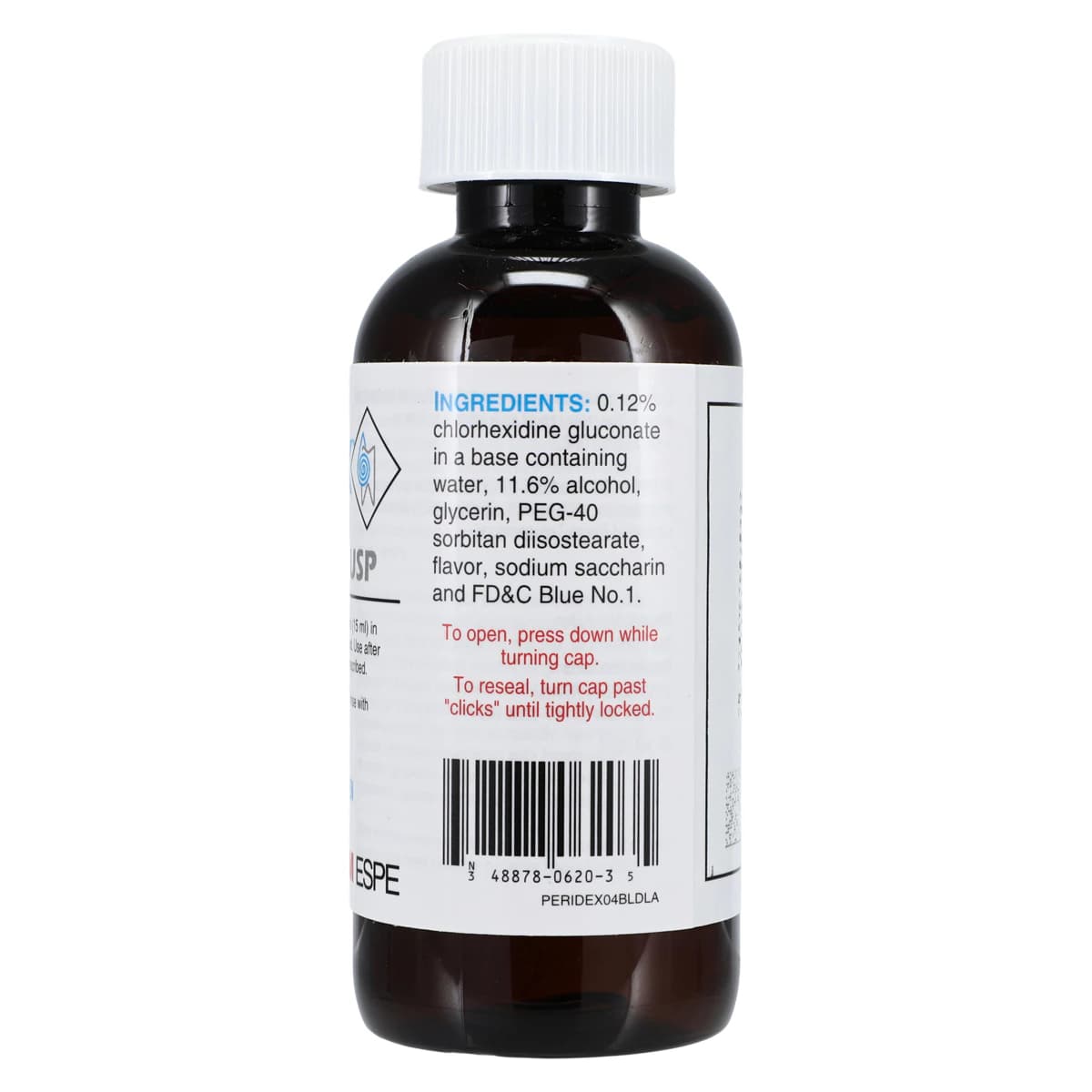 3M Peridex Chlorhexidine Gluconate 0.12% Oral Rinse, Herbal Mint, 4 oz Bottle, 12134 thumbnail 2