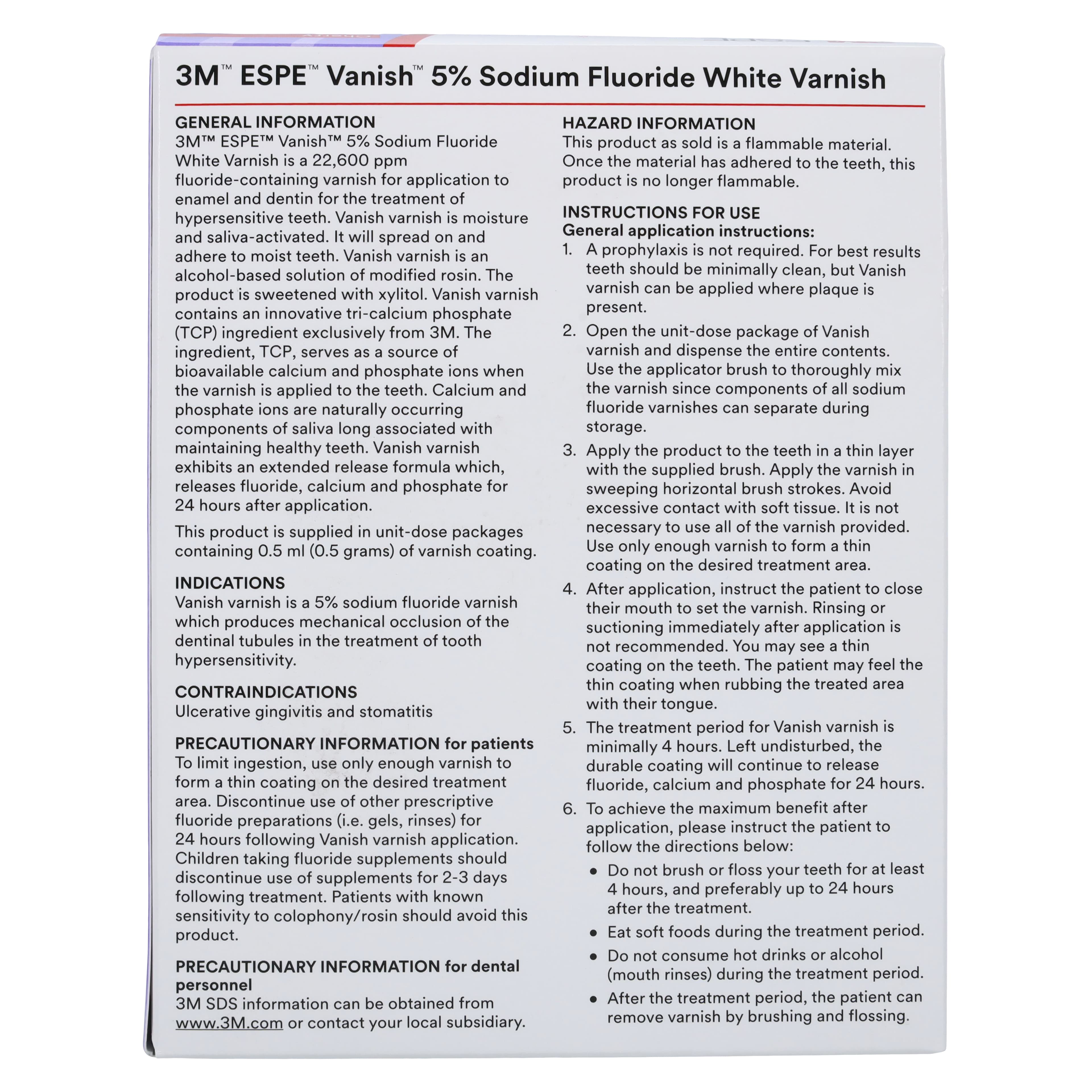 3M Vanish 5% Sodium Fluoride White Varnish with Tri-Calcium Phosphate, Cherry Flavor, 0.5 mL Unit Dose, 50/Box, 12149C thumbnail 5