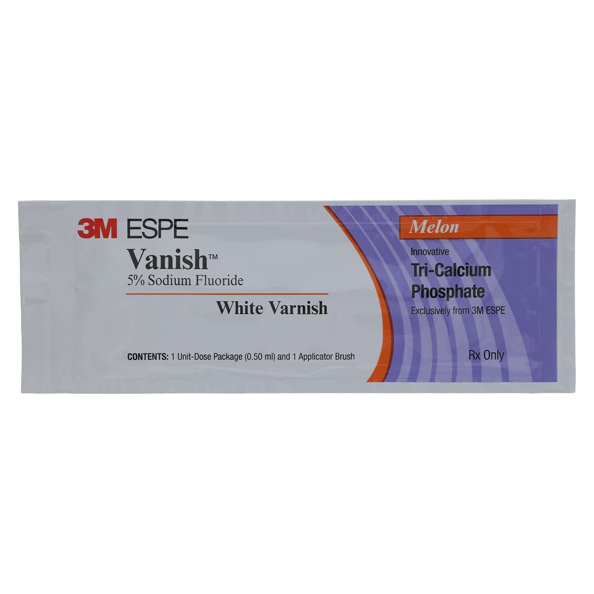 3M Vanish 5% Sodium Fluoride White Varnish with TCP, Melon Flavor, 0.5 mL Unit Dose, 50/Pk thumbnail 2